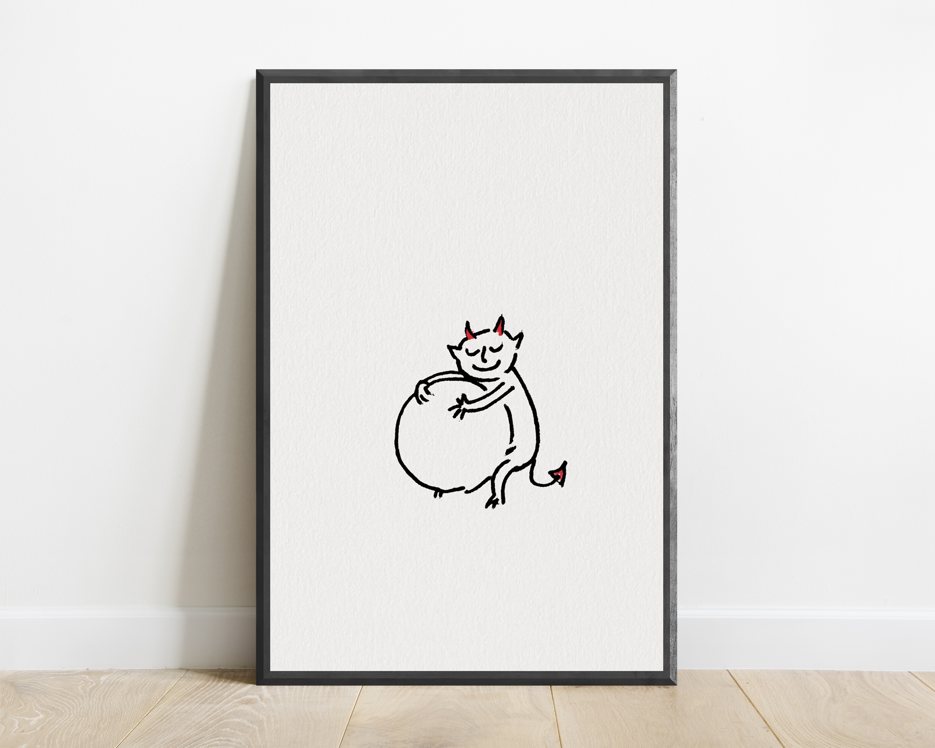 Happy Little Devil Minimalist Pop Art Print
