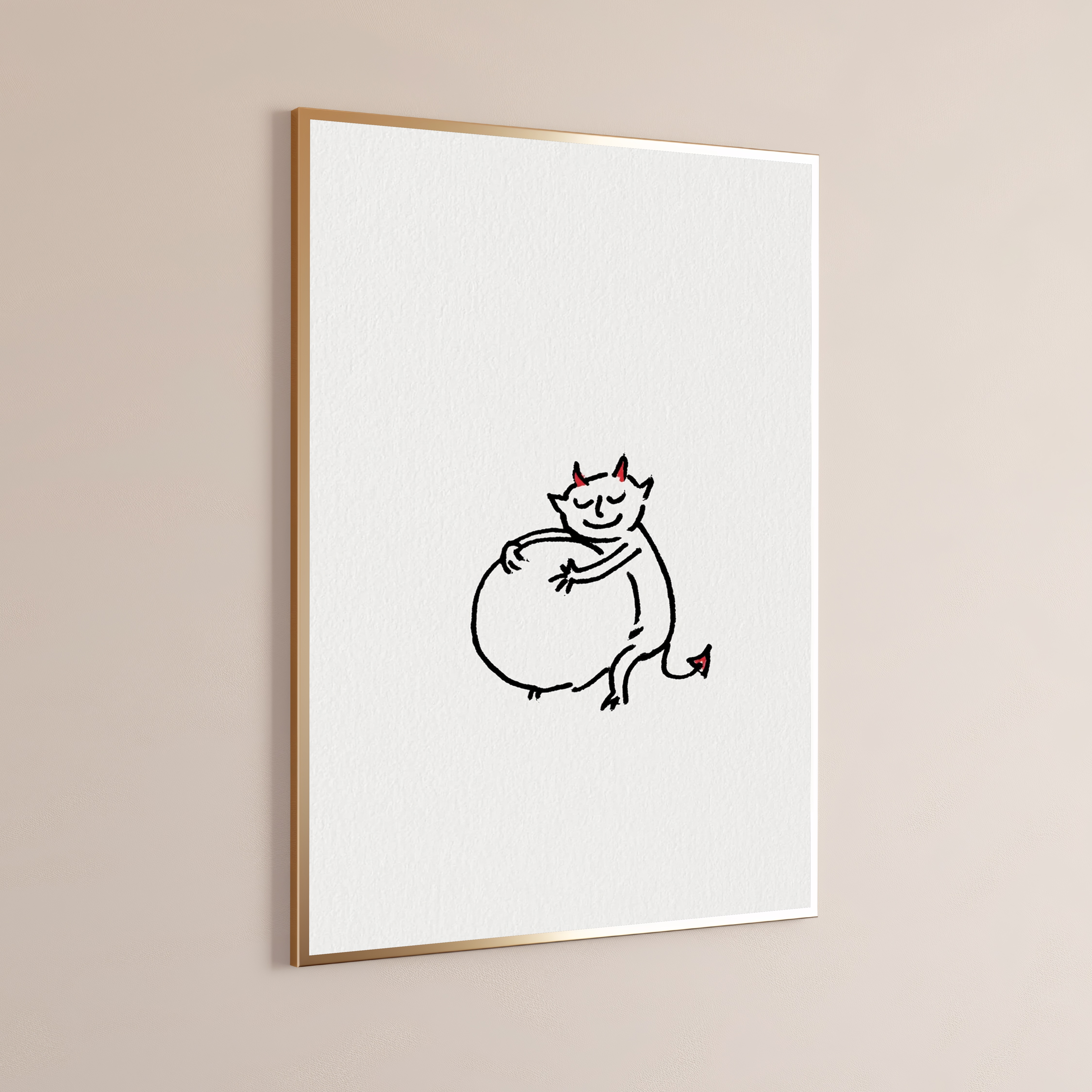 Happy Little Devil Minimalist Pop Art Print