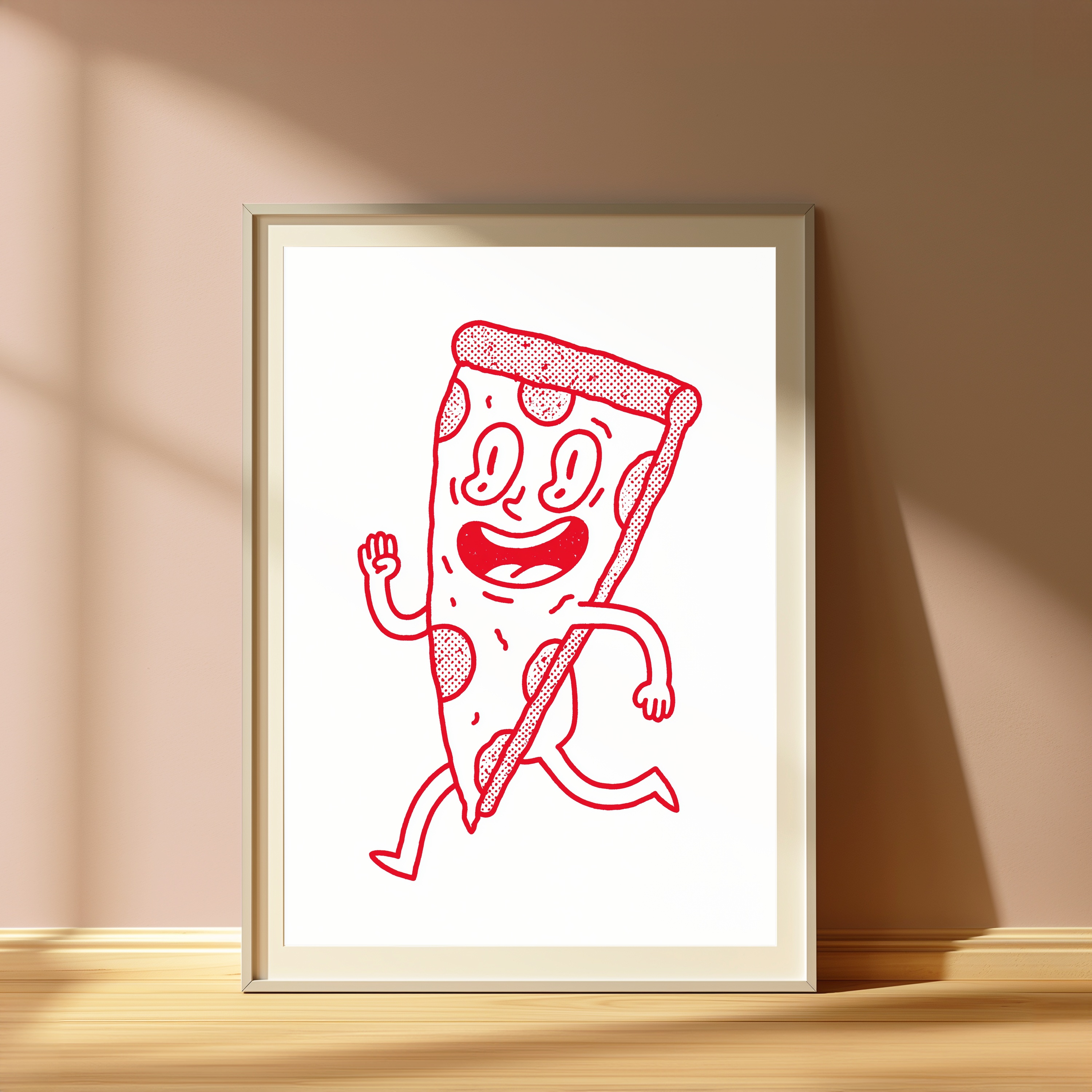Happy Pizza Character Pop Art Print view 4