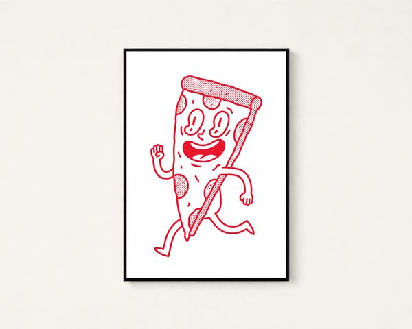 Cheerful Pizza Pop Art Print