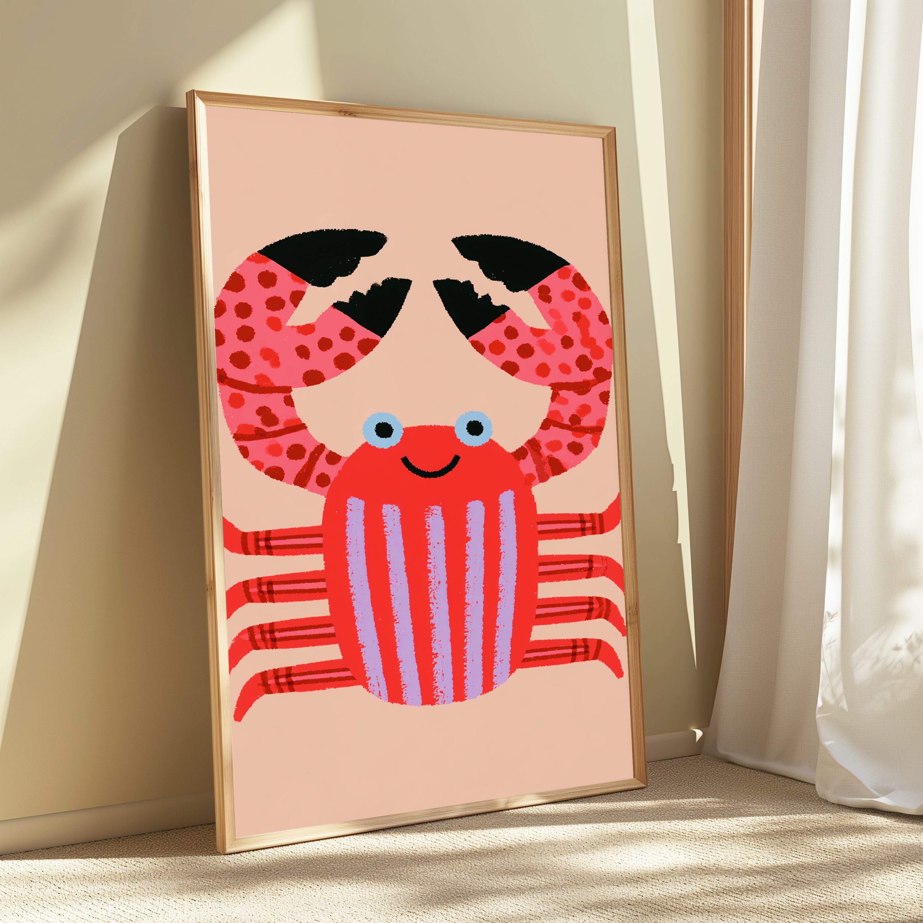 Happy Red Crab Pop Art Print view 3