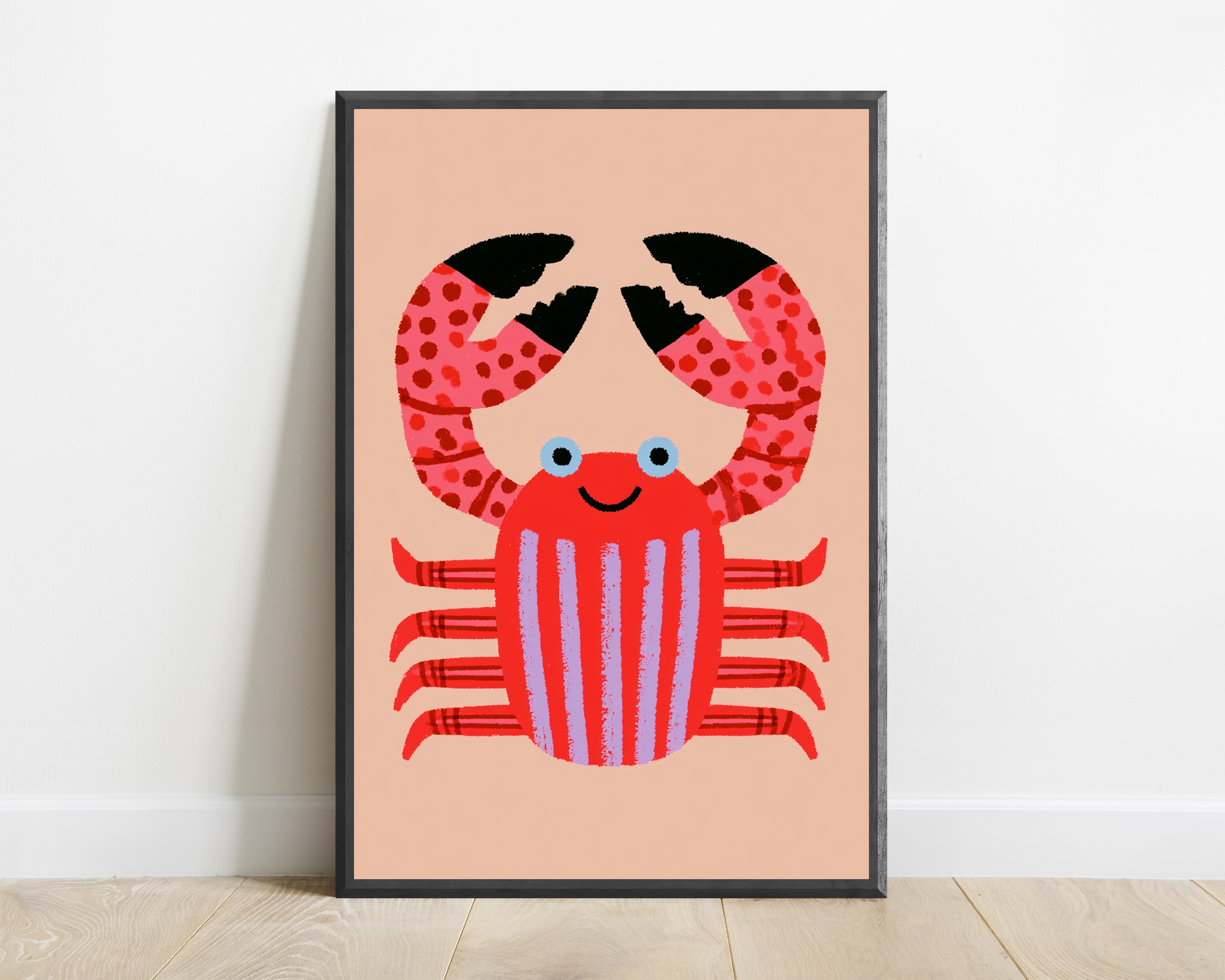 Happy Red Crab Pop Art Print