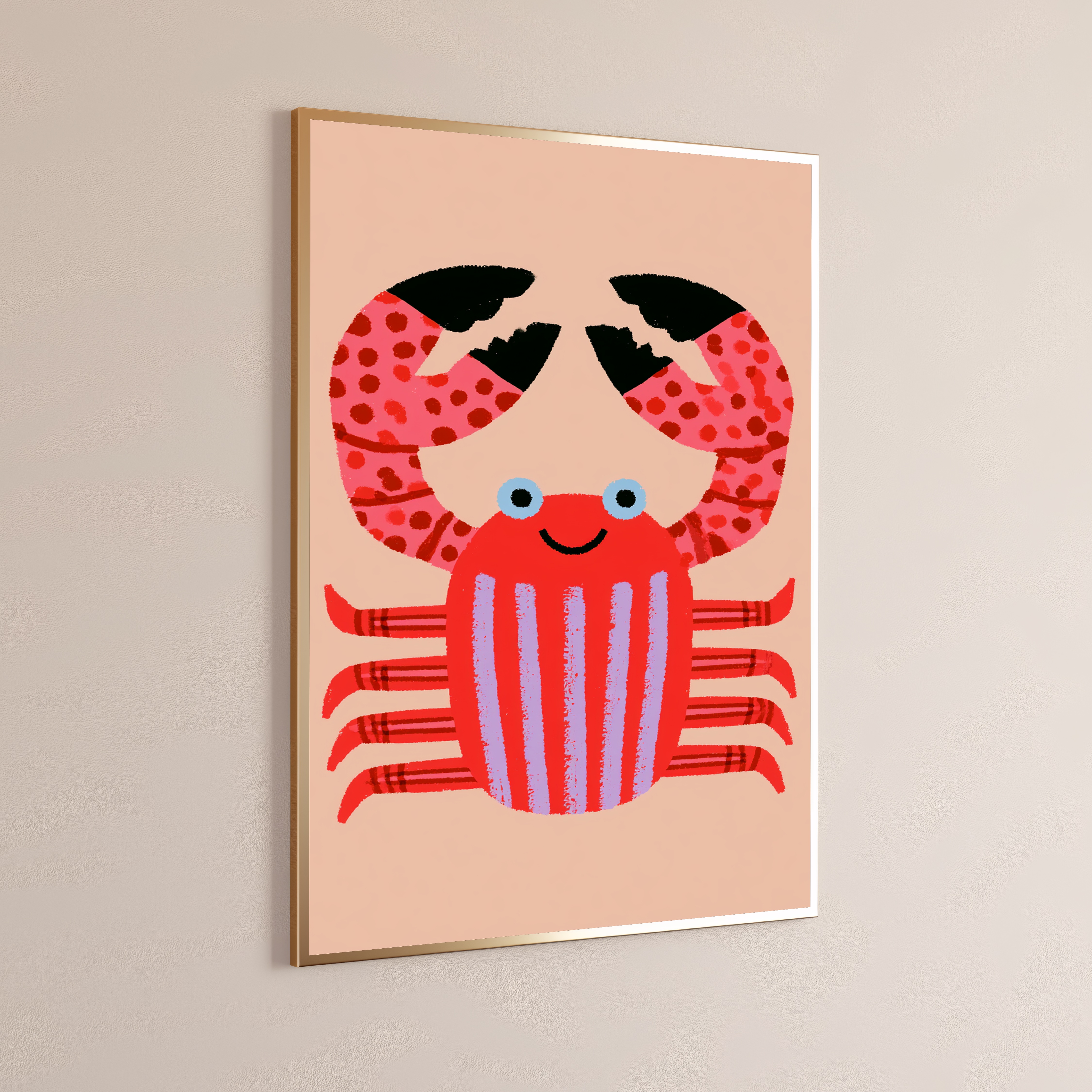 Happy Red Crab Pop Art Print