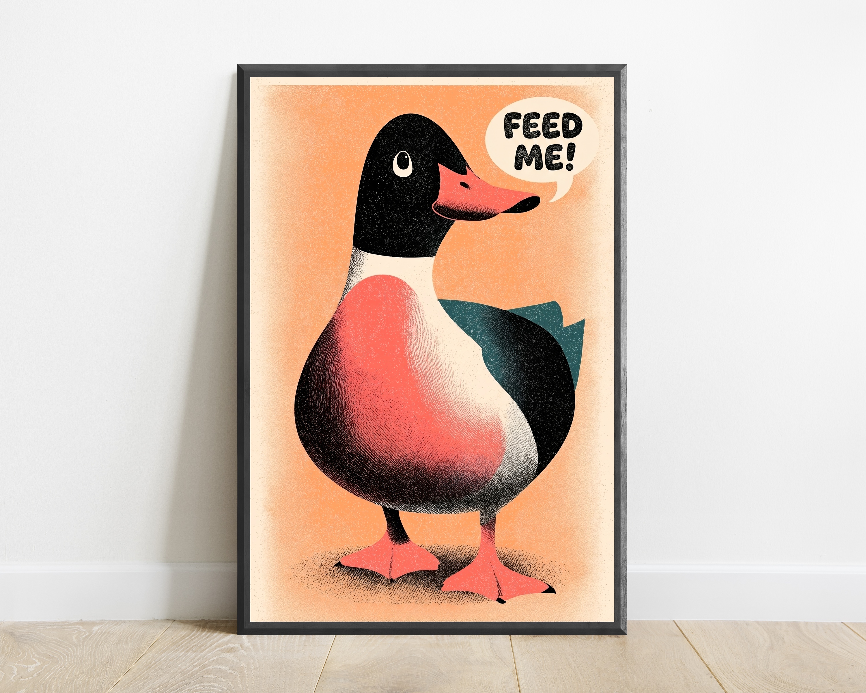 Hungry Duck Minimalist Art Print