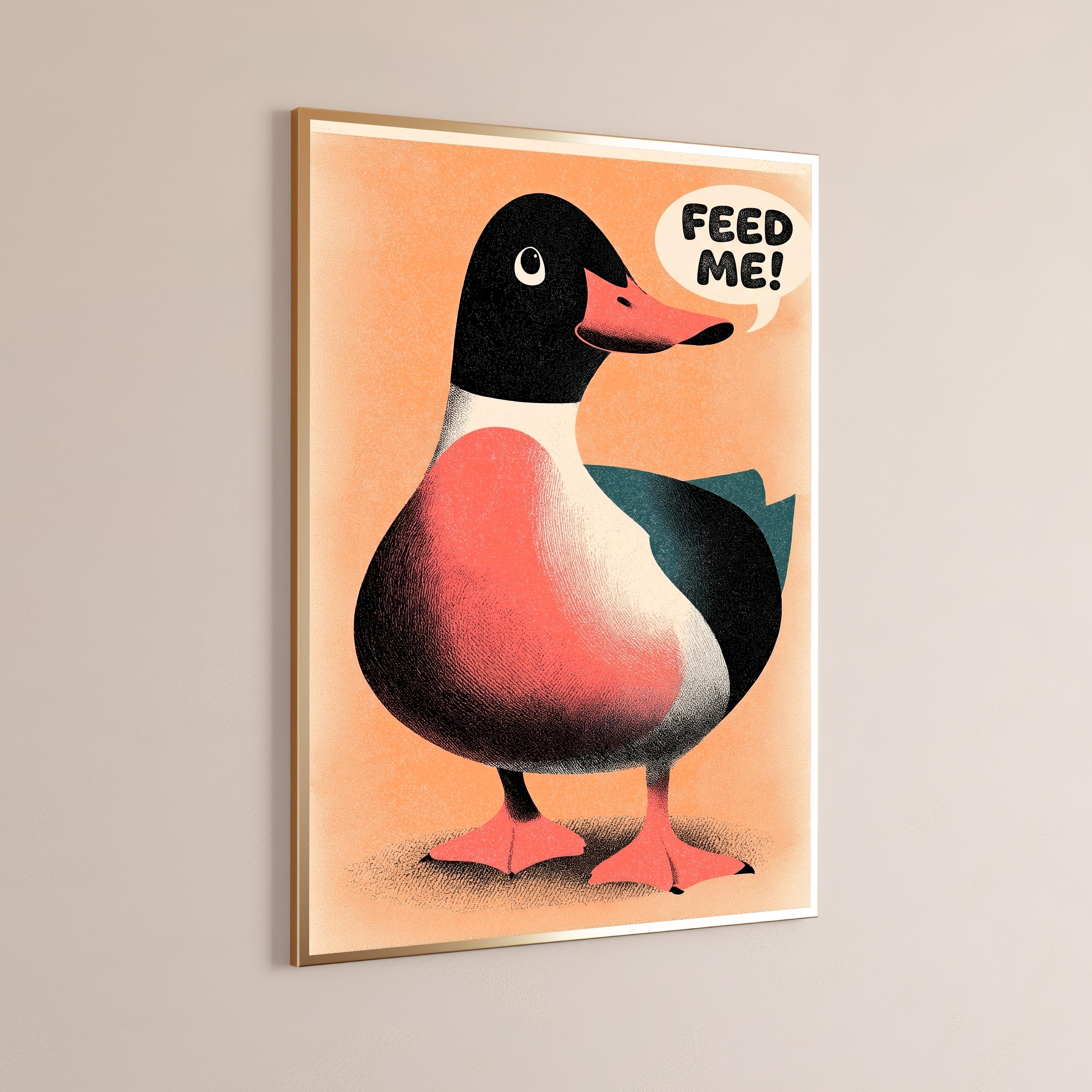 Hungry Duck Minimalist Art Print