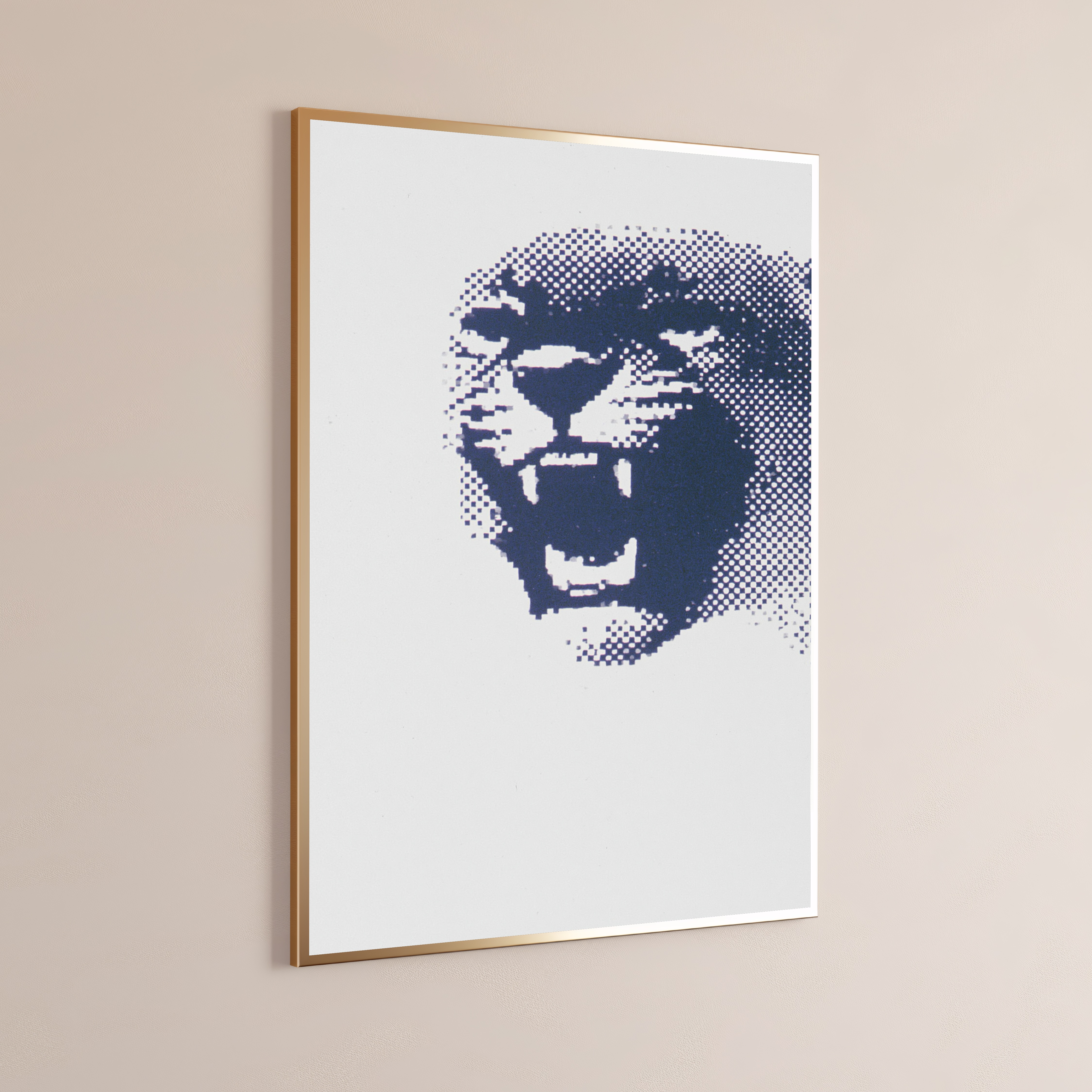 Halftone Lion Roar Poster