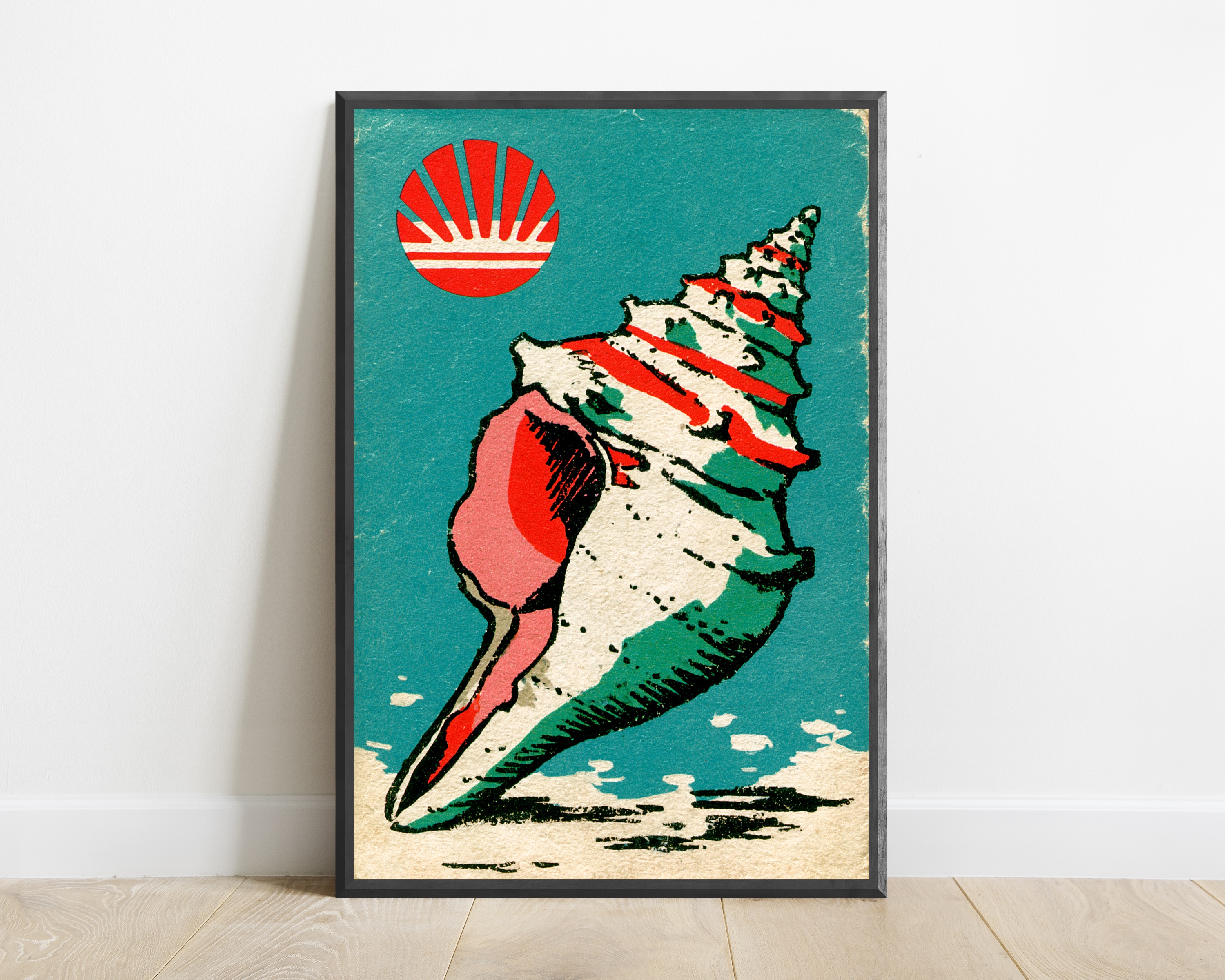 India Map Striped Minimalist Art Print — view 1