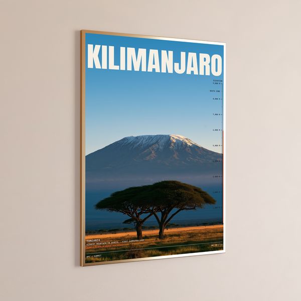 Kilimanjaro Mountain Elevation Print