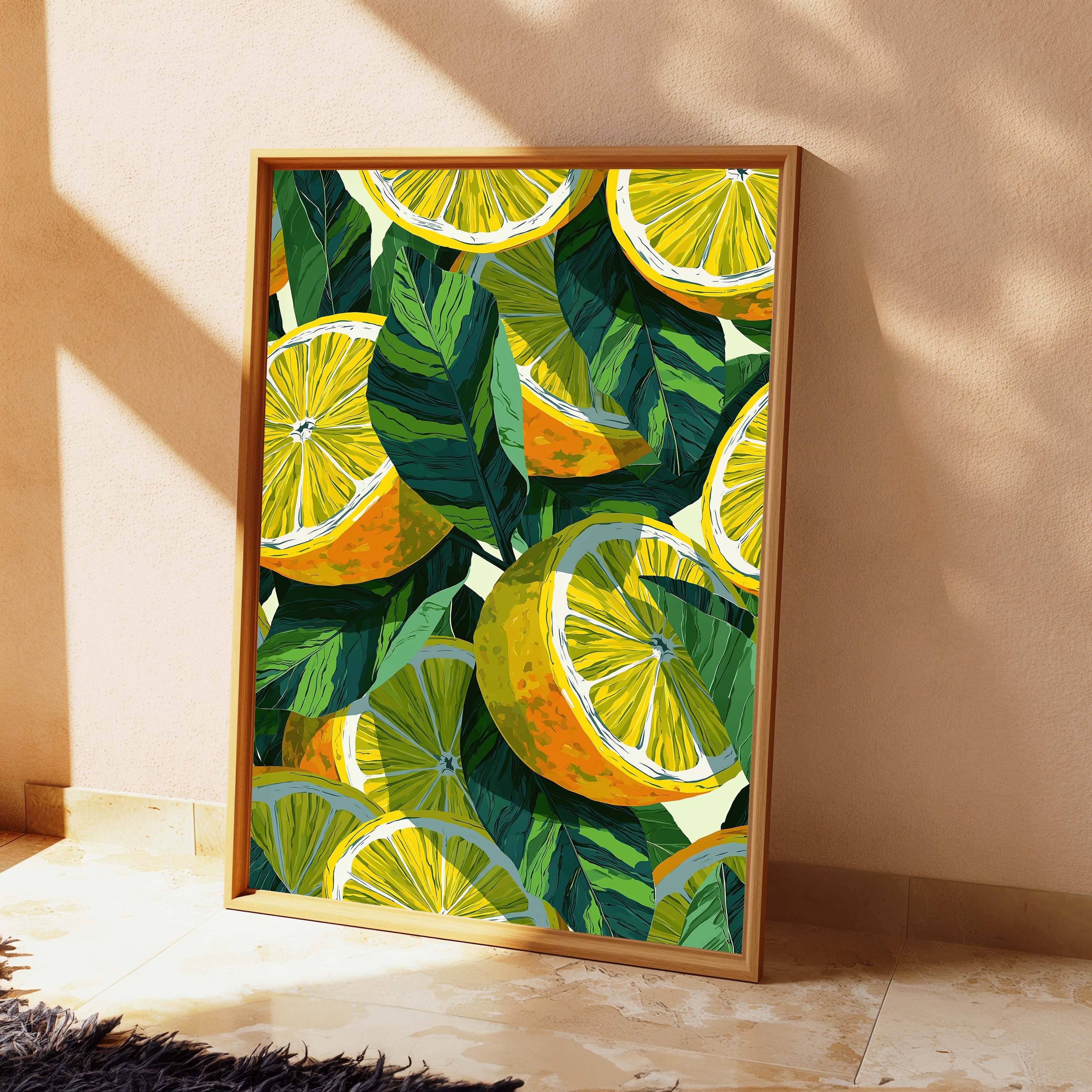Lemon Citrus Leaves Botanical Print view 2