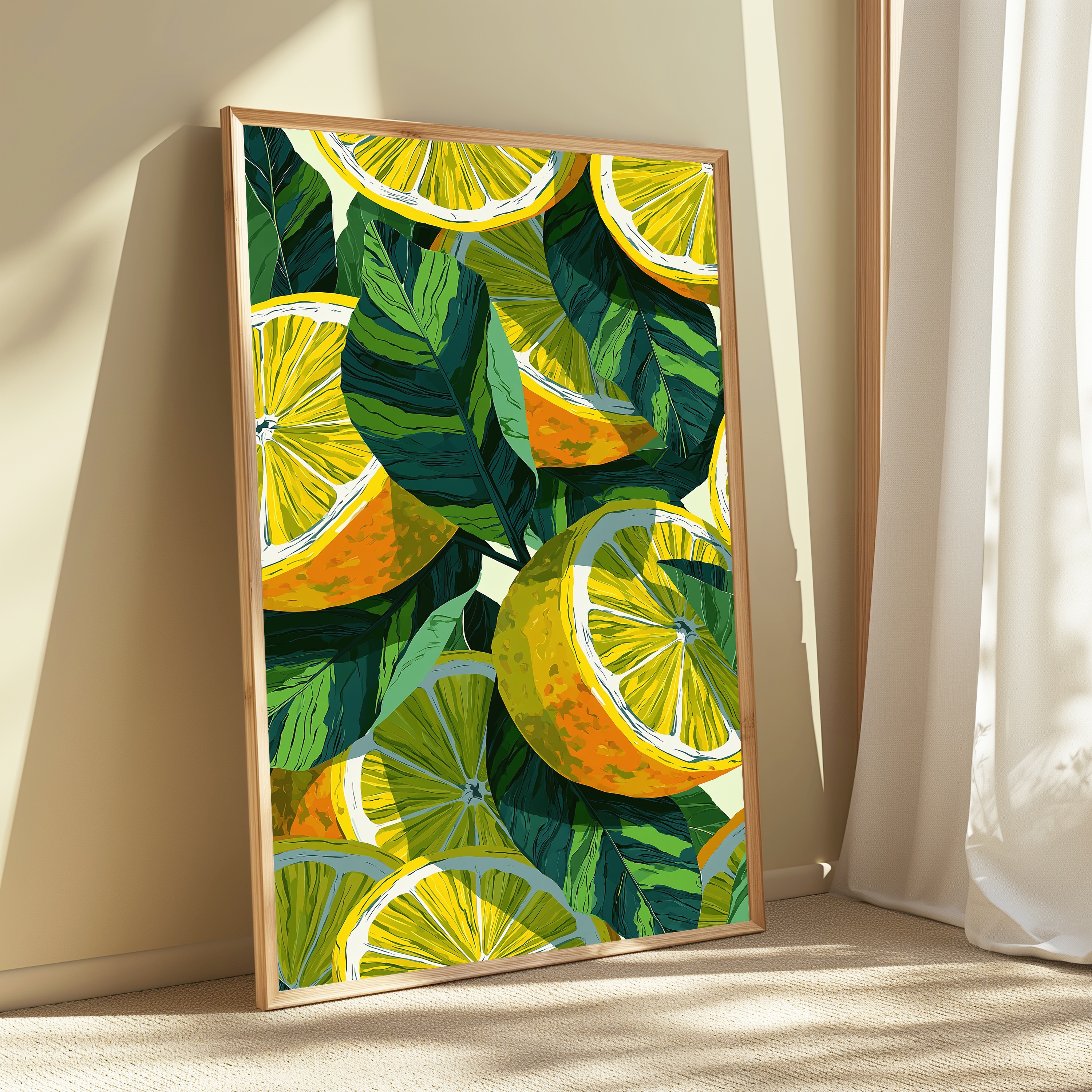 Lemon Citrus Leaves Botanical Print view 3