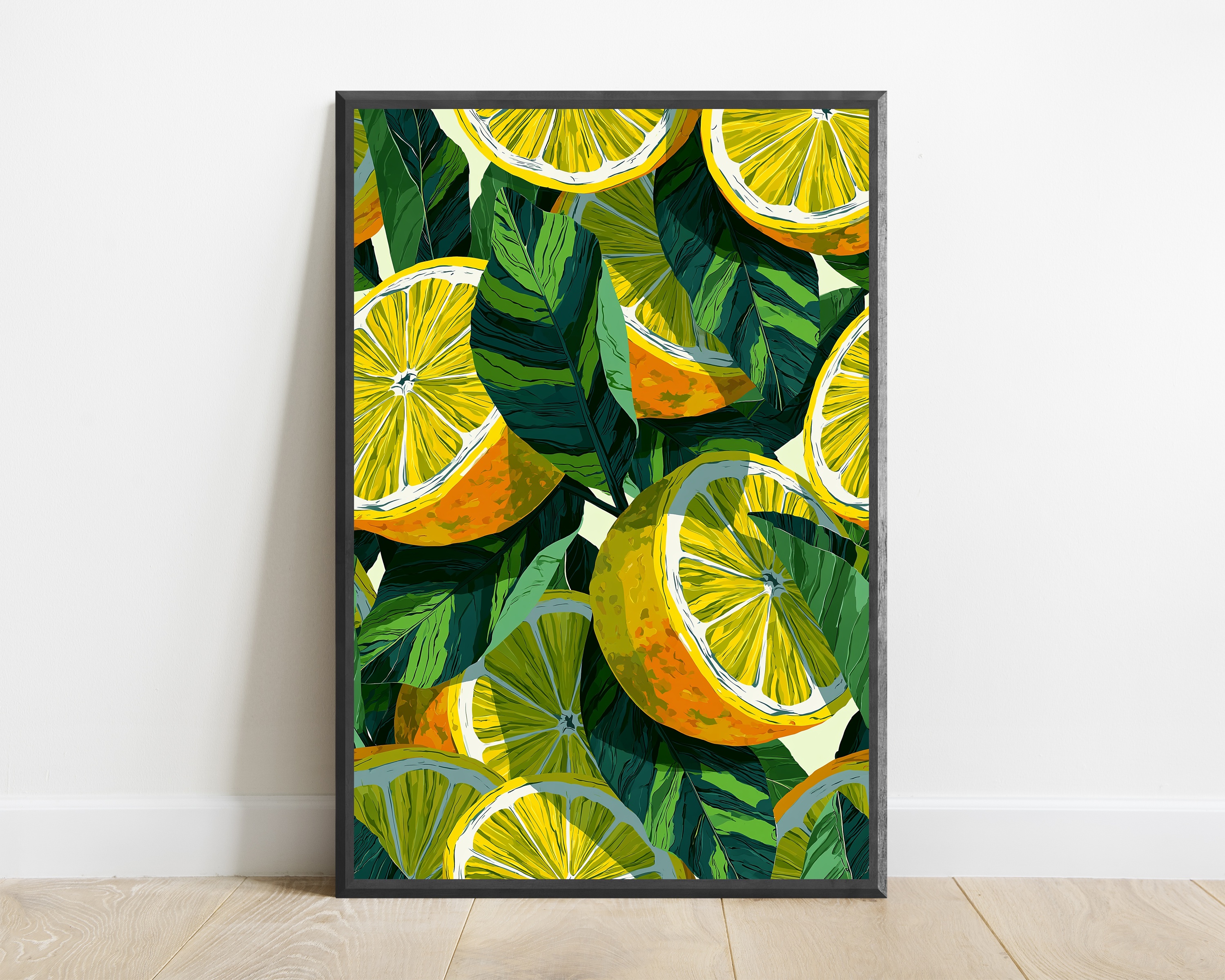 Lemon Citrus Leaves Botanical Print