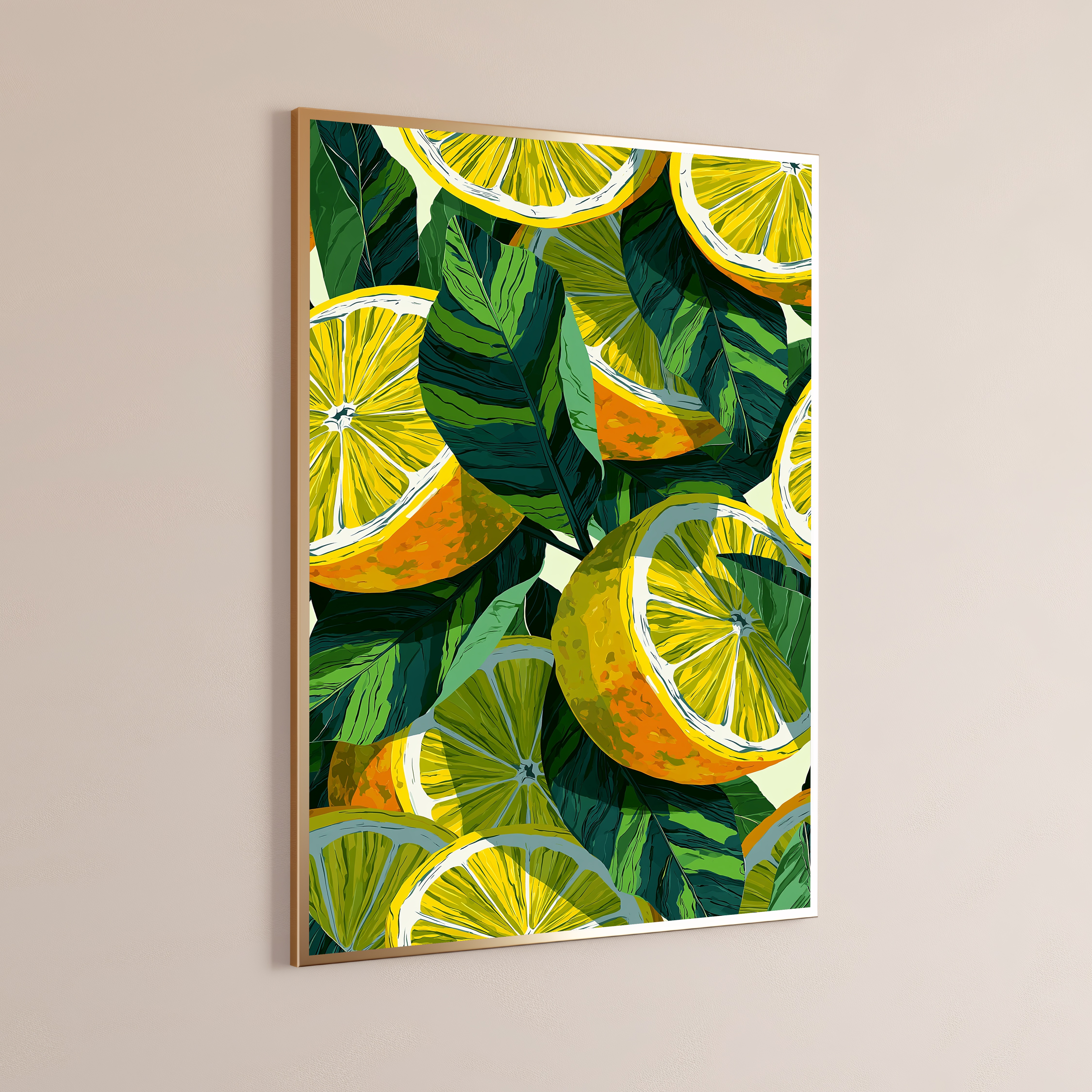 Lemon Citrus Leaves Botanical Print