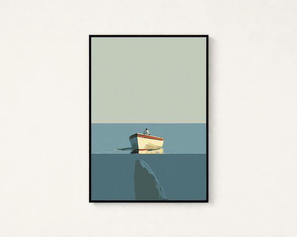 Minimalist Fisherman Shark Print