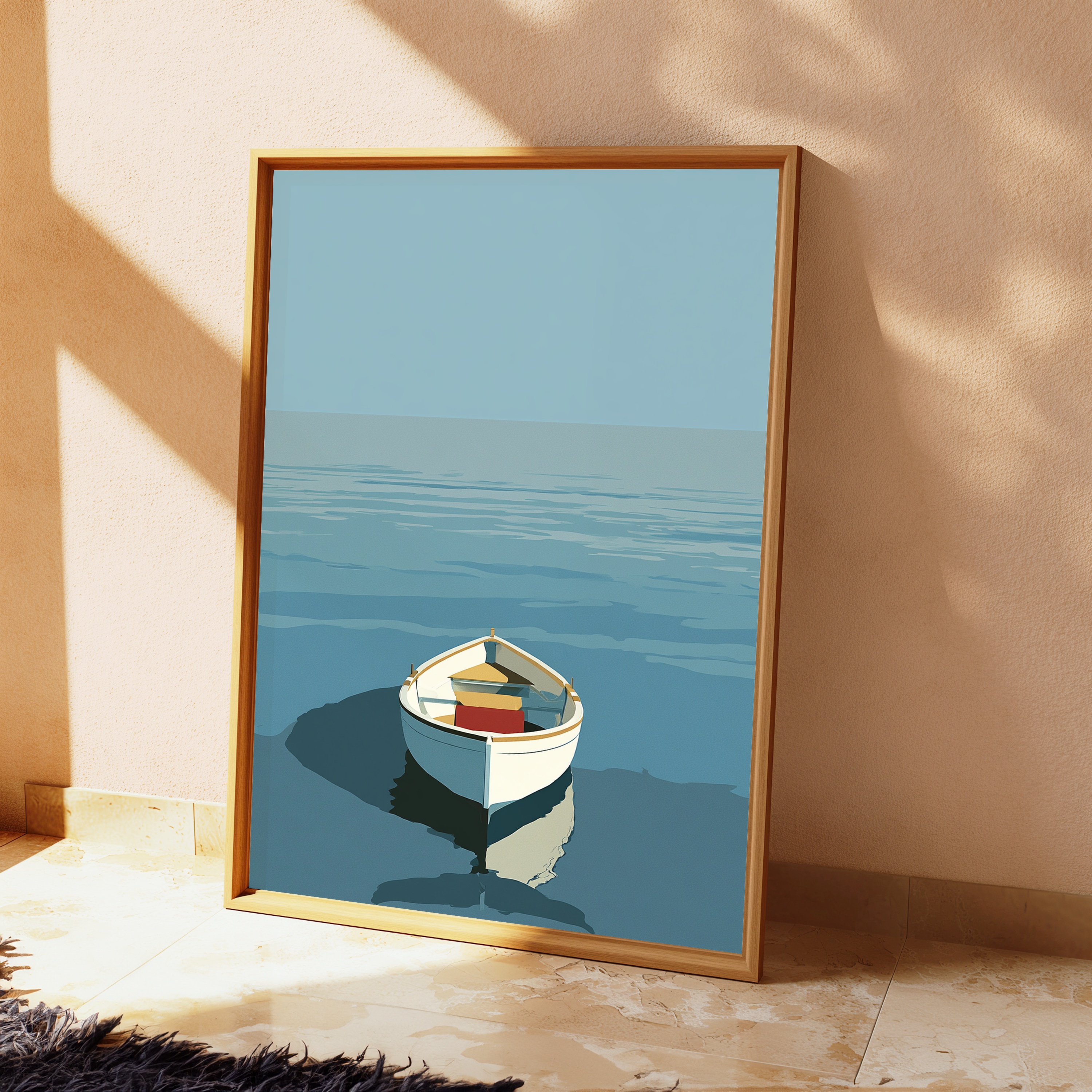 Lone Fishing Boat Minimalist Print view 2