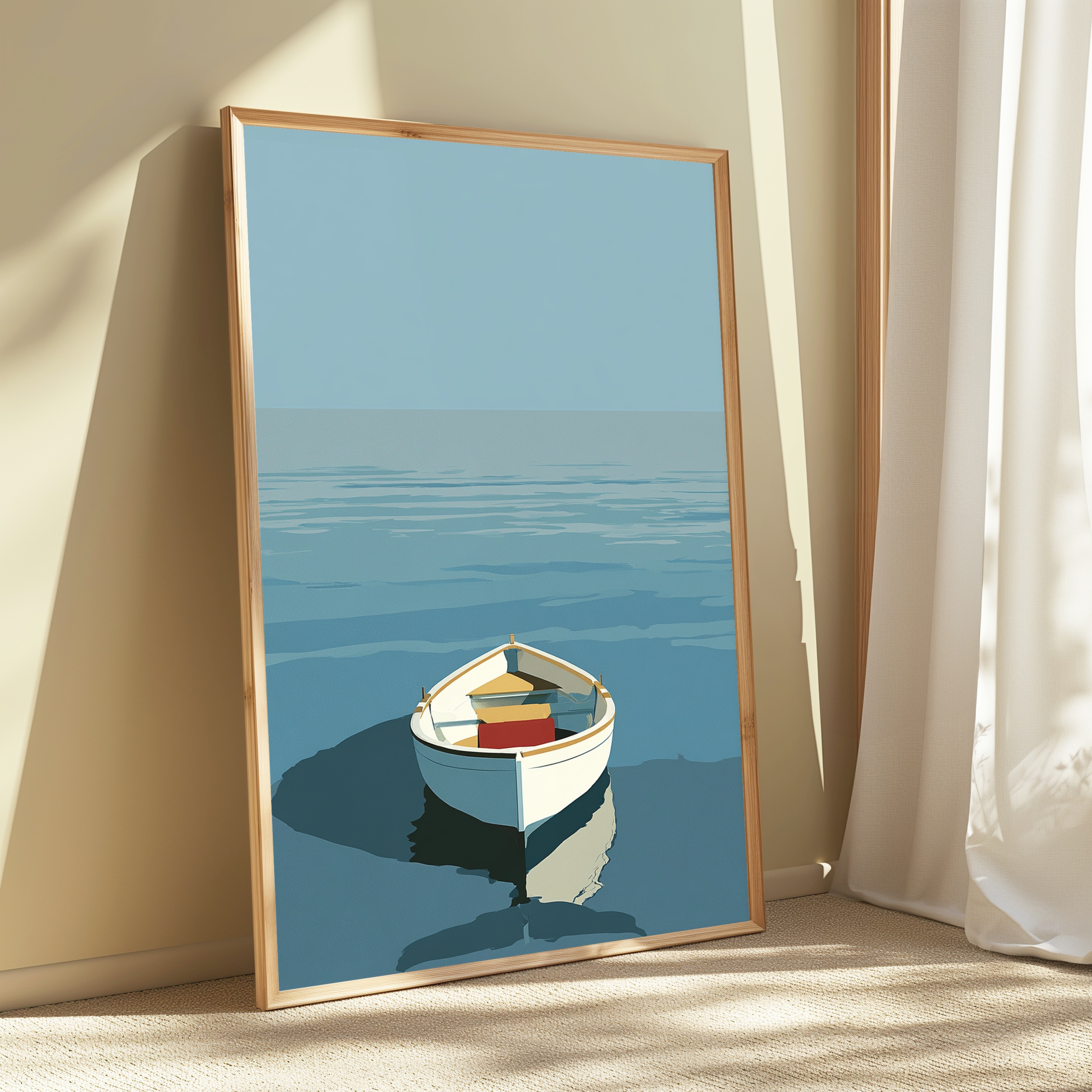 Lone Fishing Boat Minimalist Print view 3