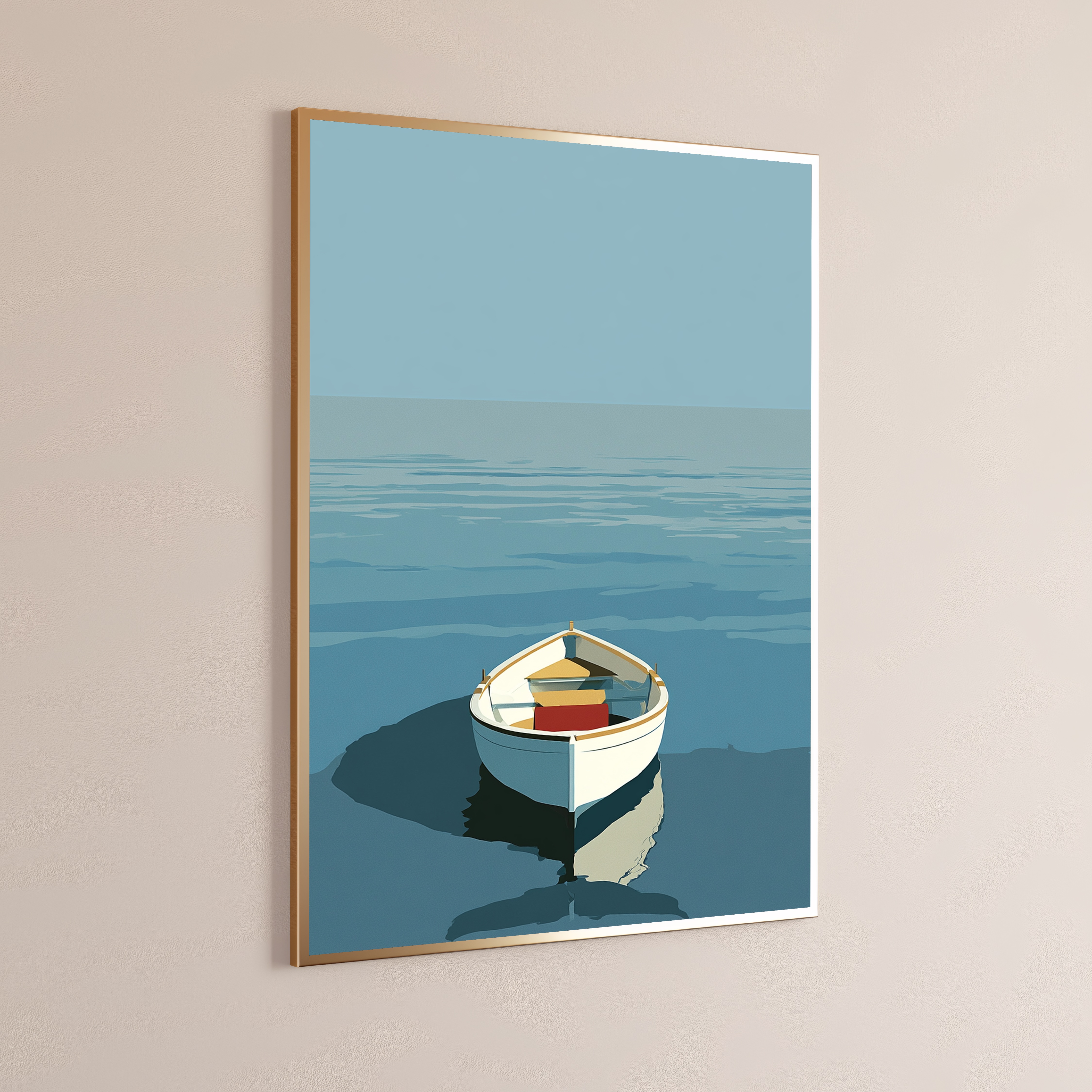 Lone Fishing Boat Minimalist Print