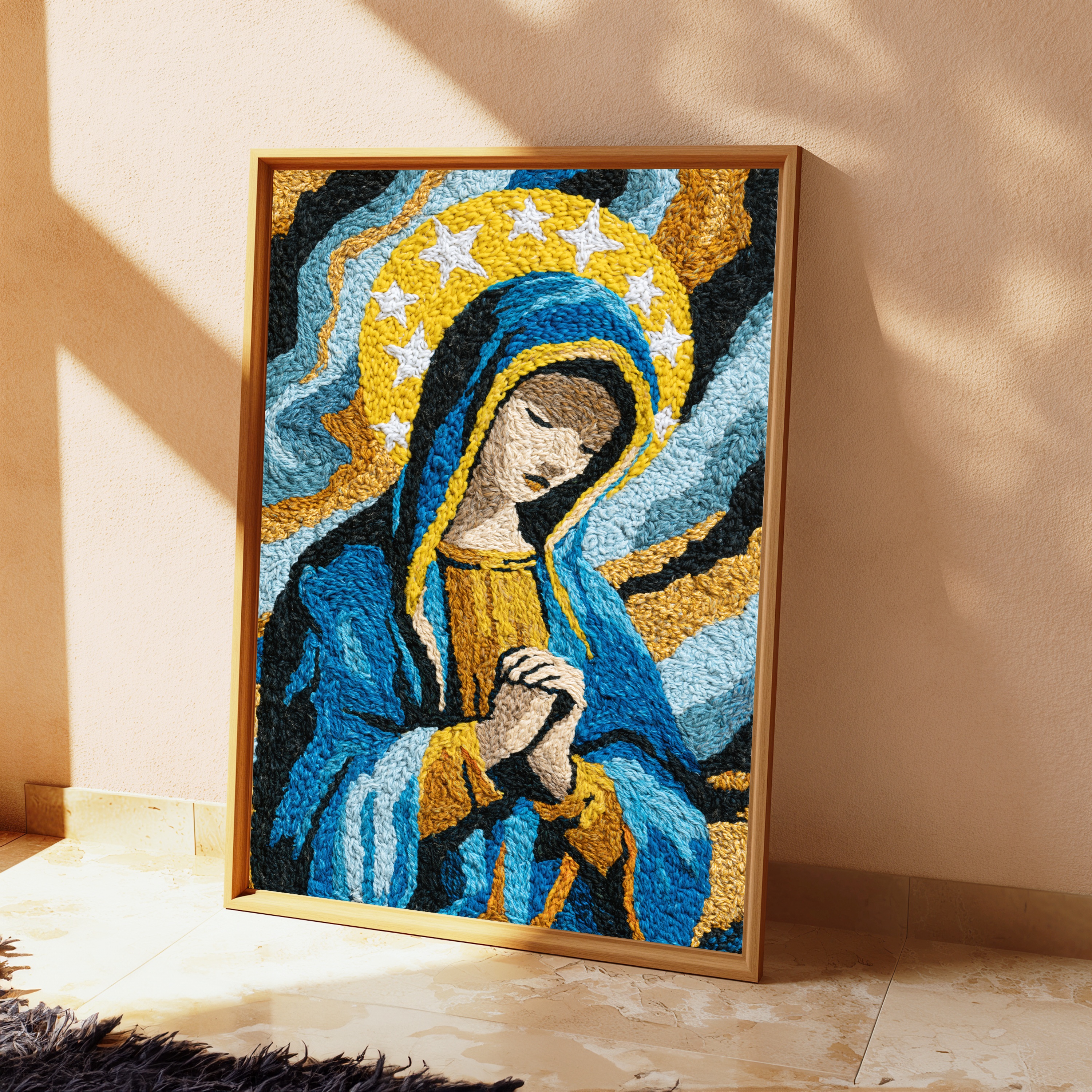 Madonna Blue and Gold Portrait Print view 2