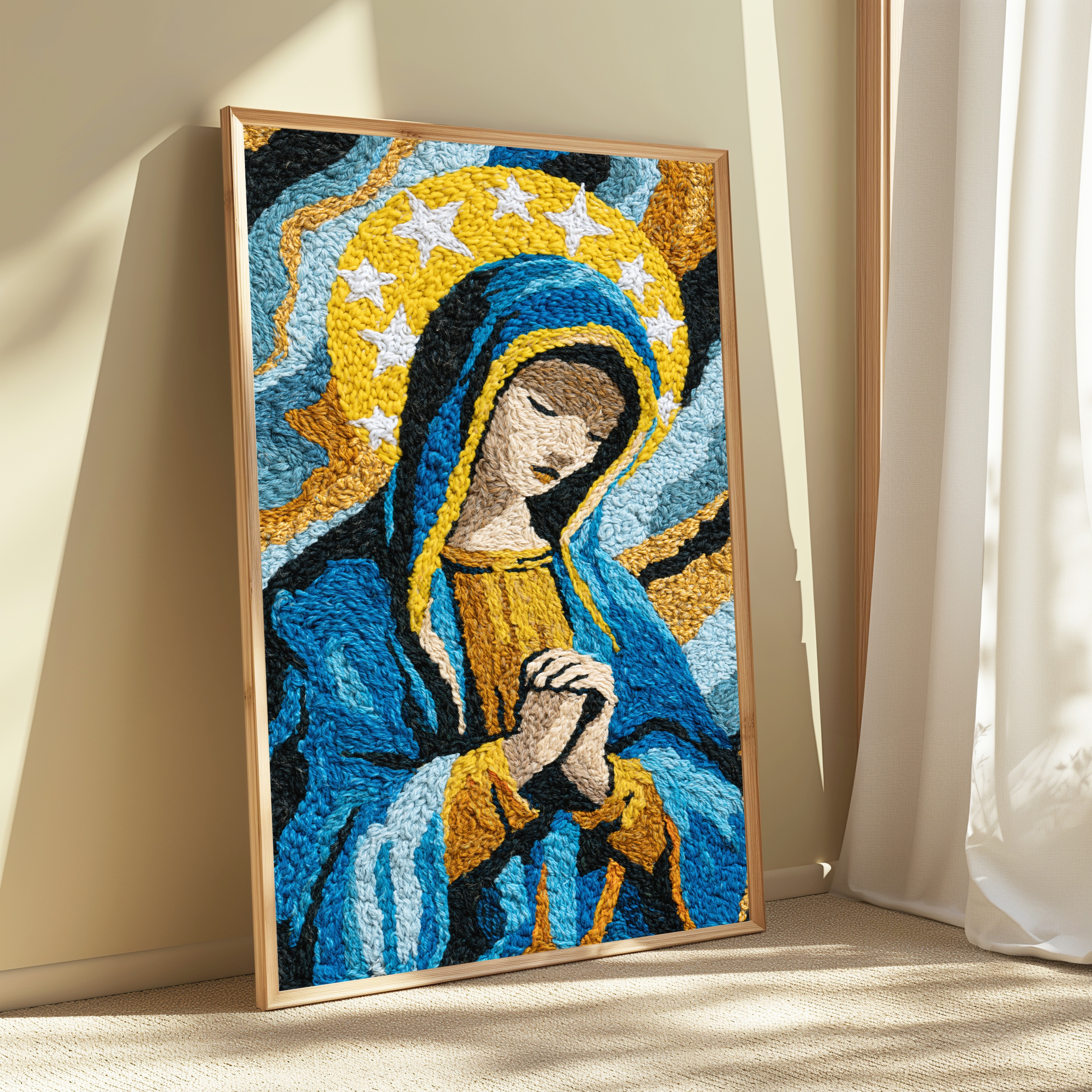 Madonna Blue and Gold Portrait Print view 3