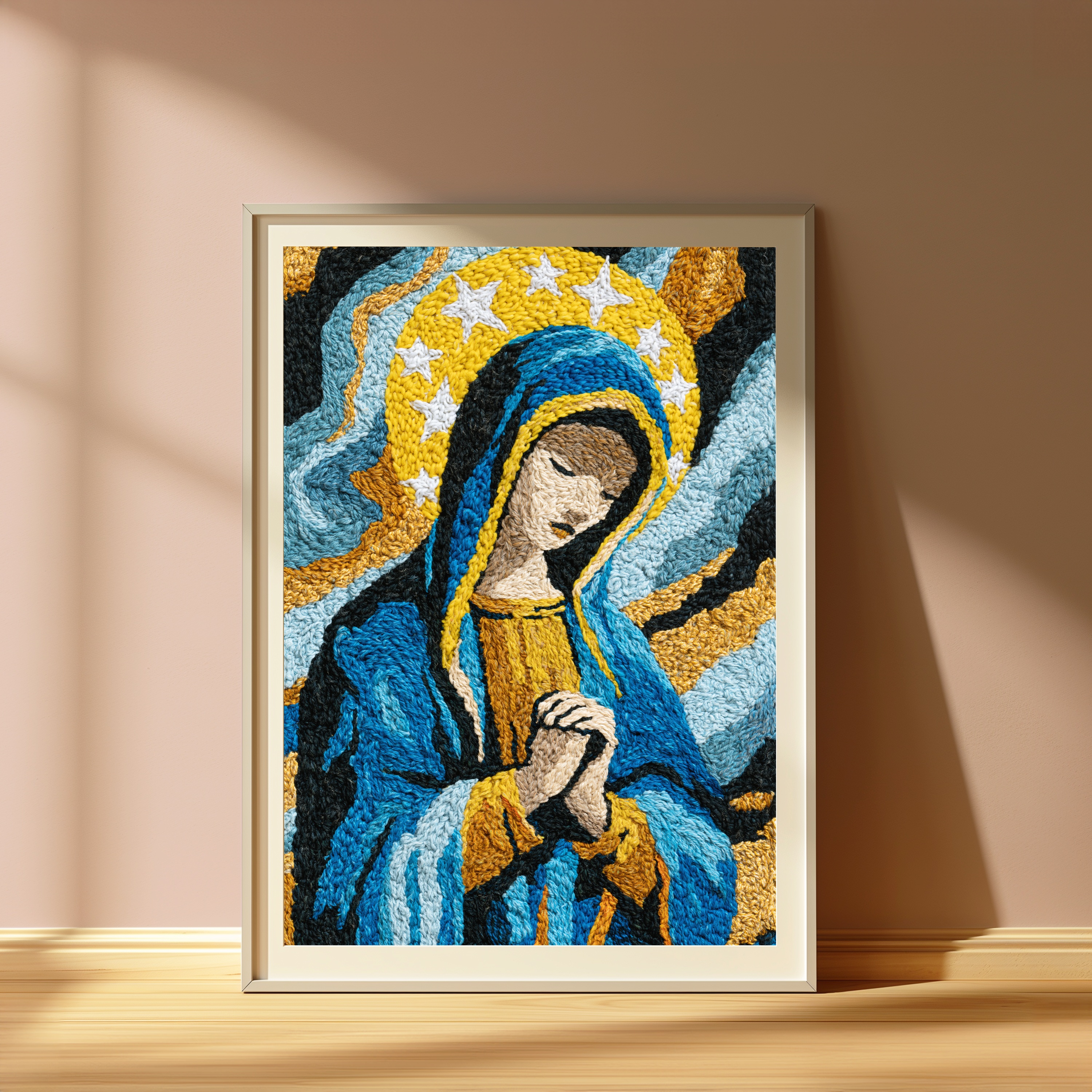 Madonna Blue and Gold Portrait Print view 4