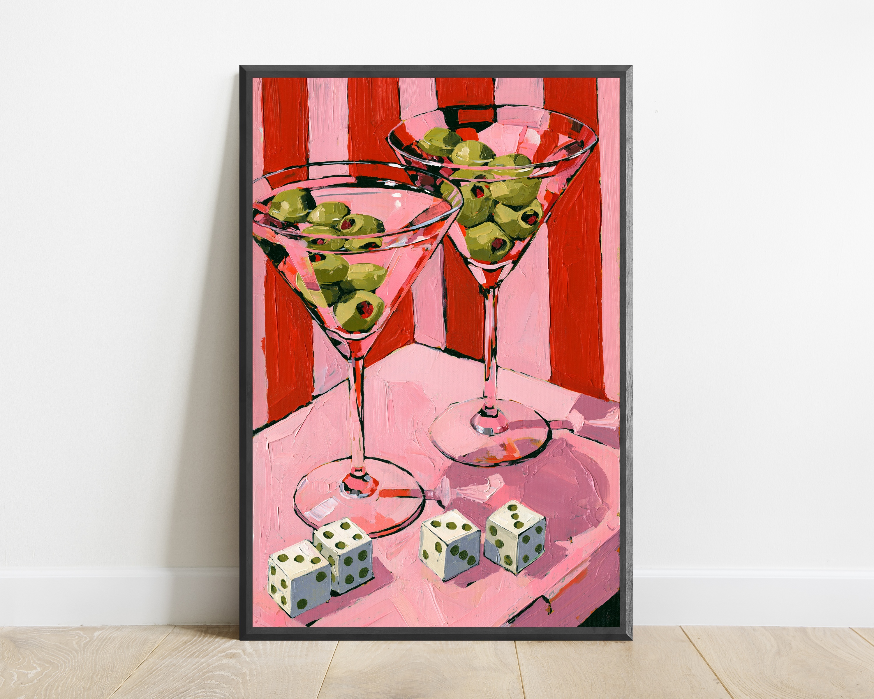 Martini Olives Dice Pop Art Print — view 1