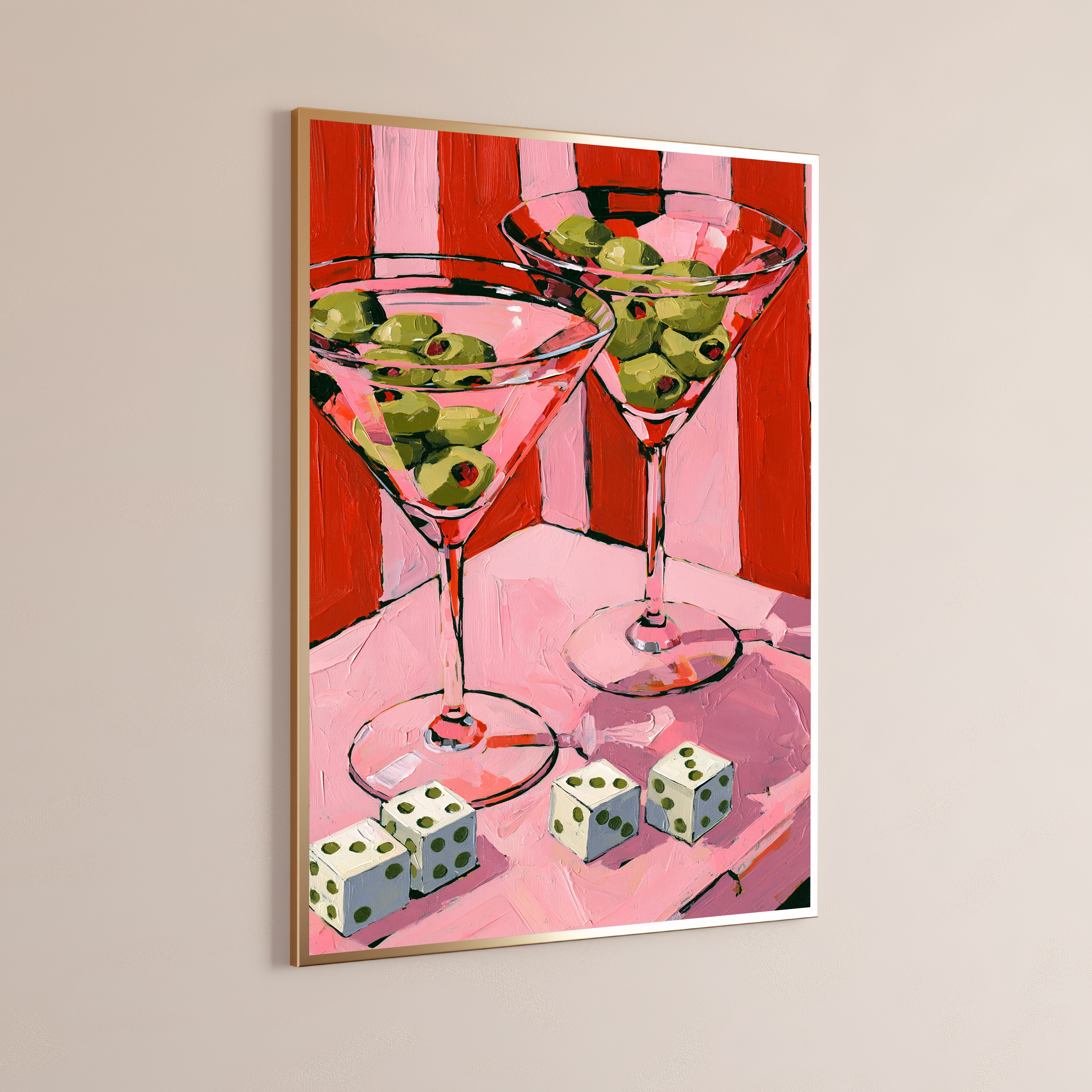 Martini Olives Dice Pop Art Print