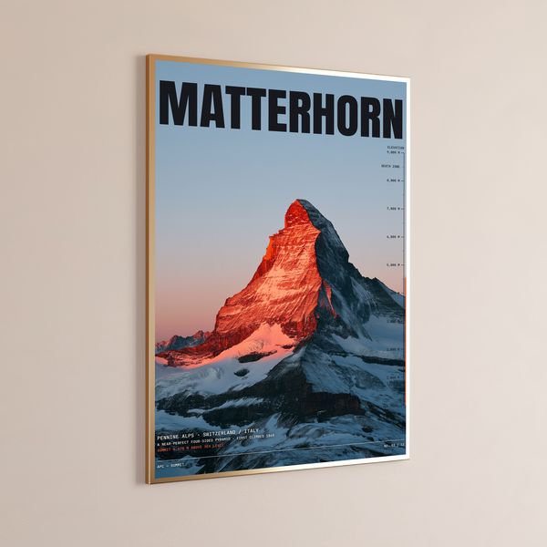 Matterhorn Alpine Peak Elevation Map