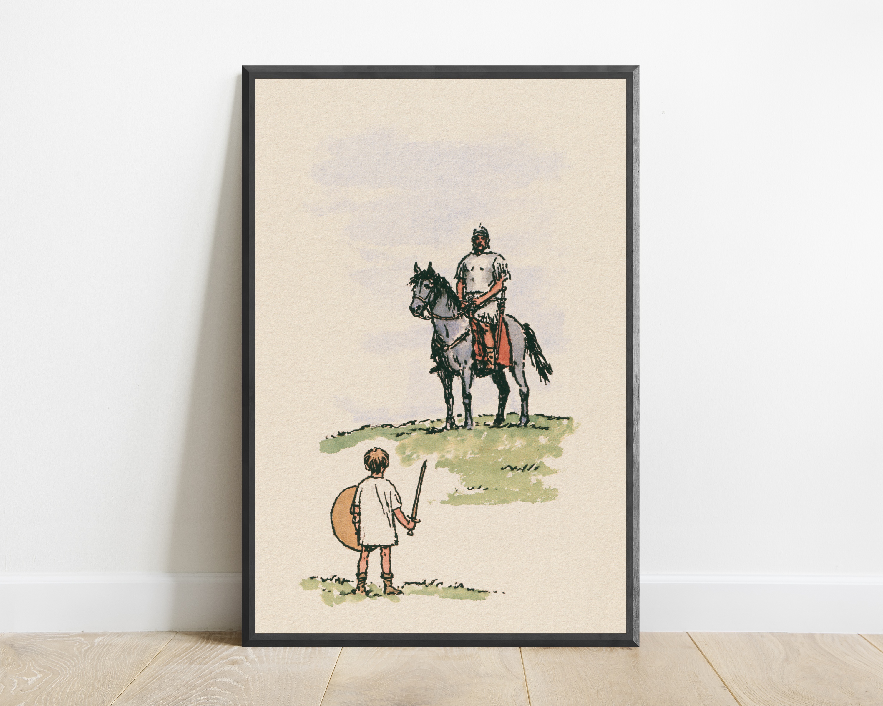 Medieval Knight on Horseback Wall Art — view 1