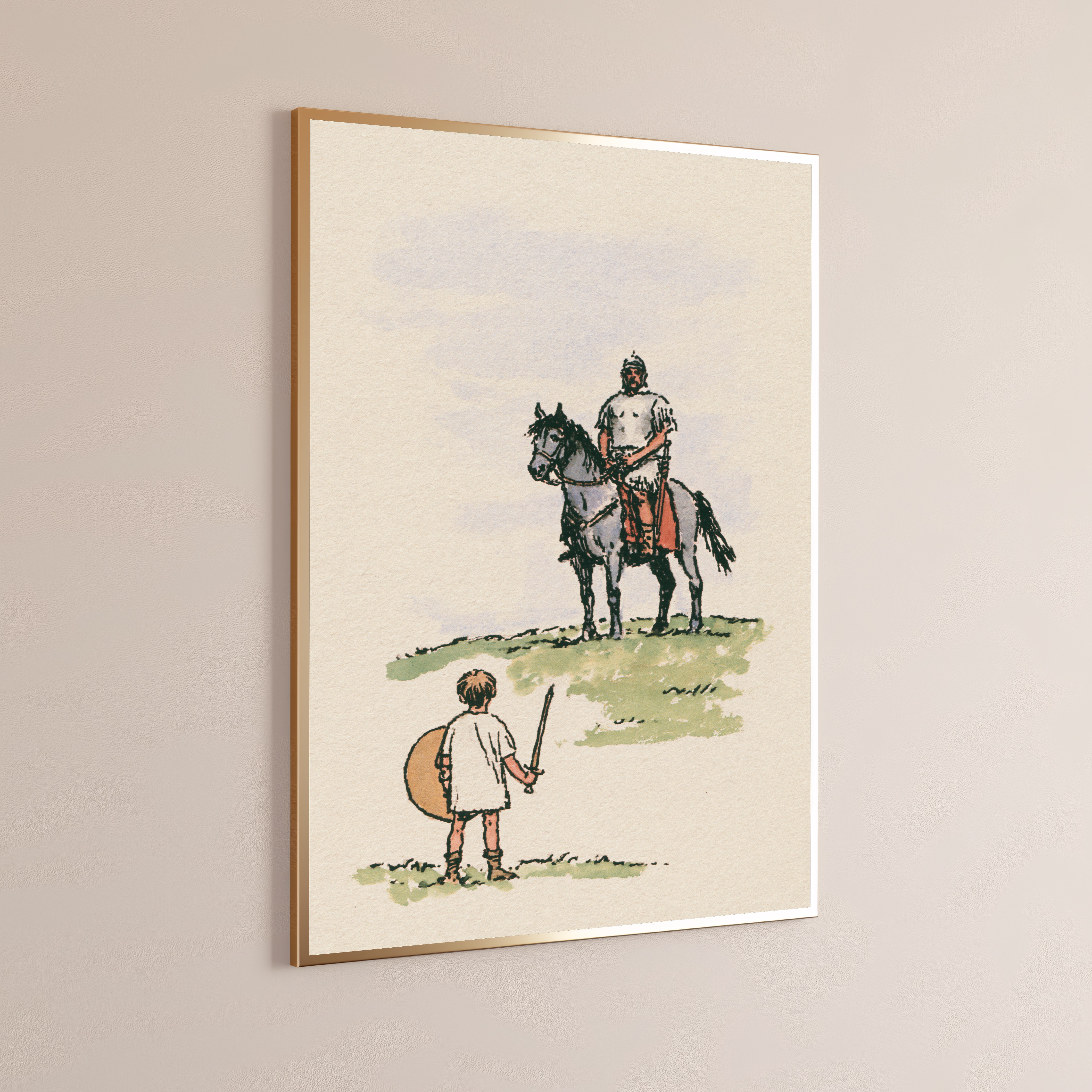 Medieval Knight on Horseback Wall Art