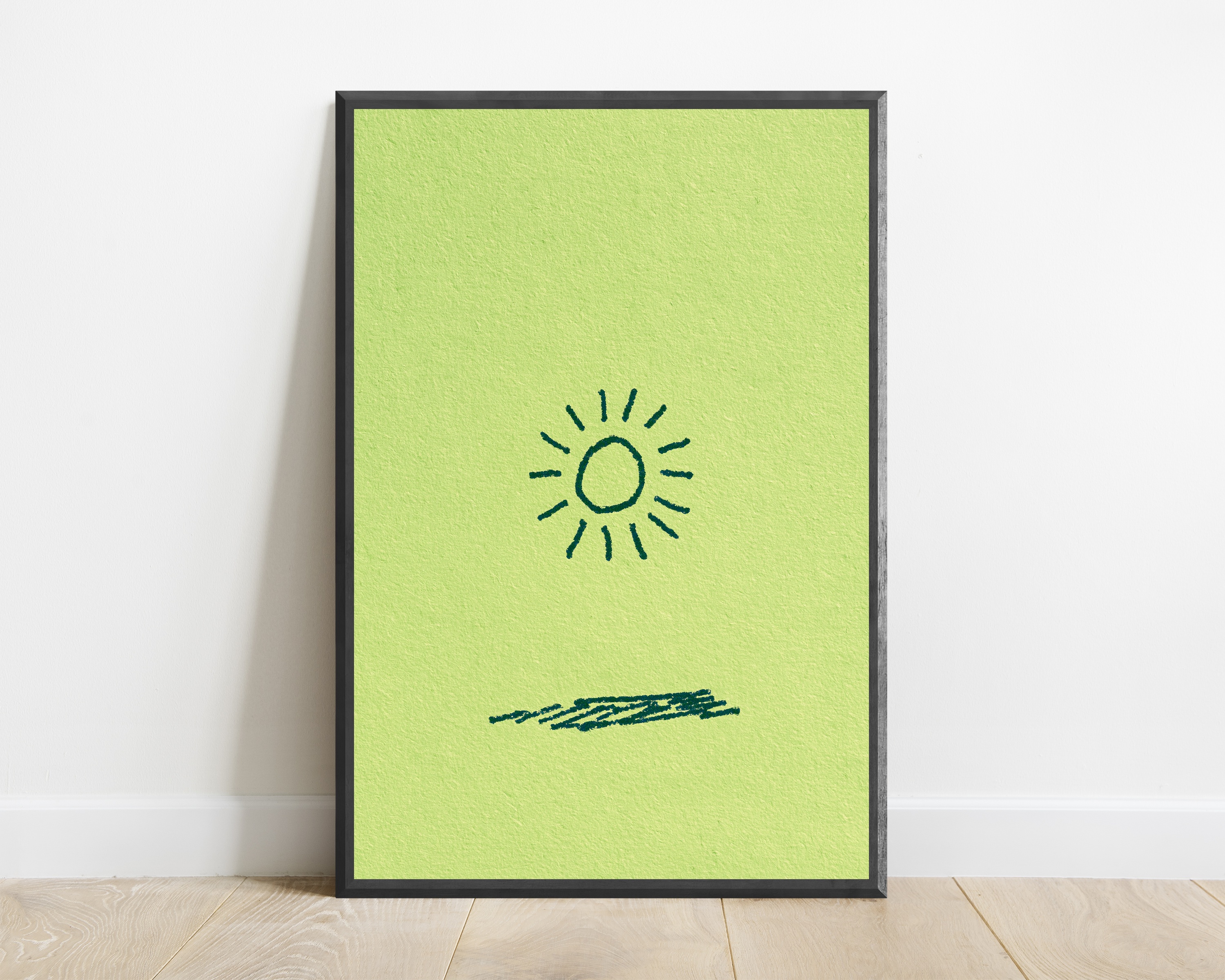 Minimalist Sun and Horizon Line Art Print — view 1