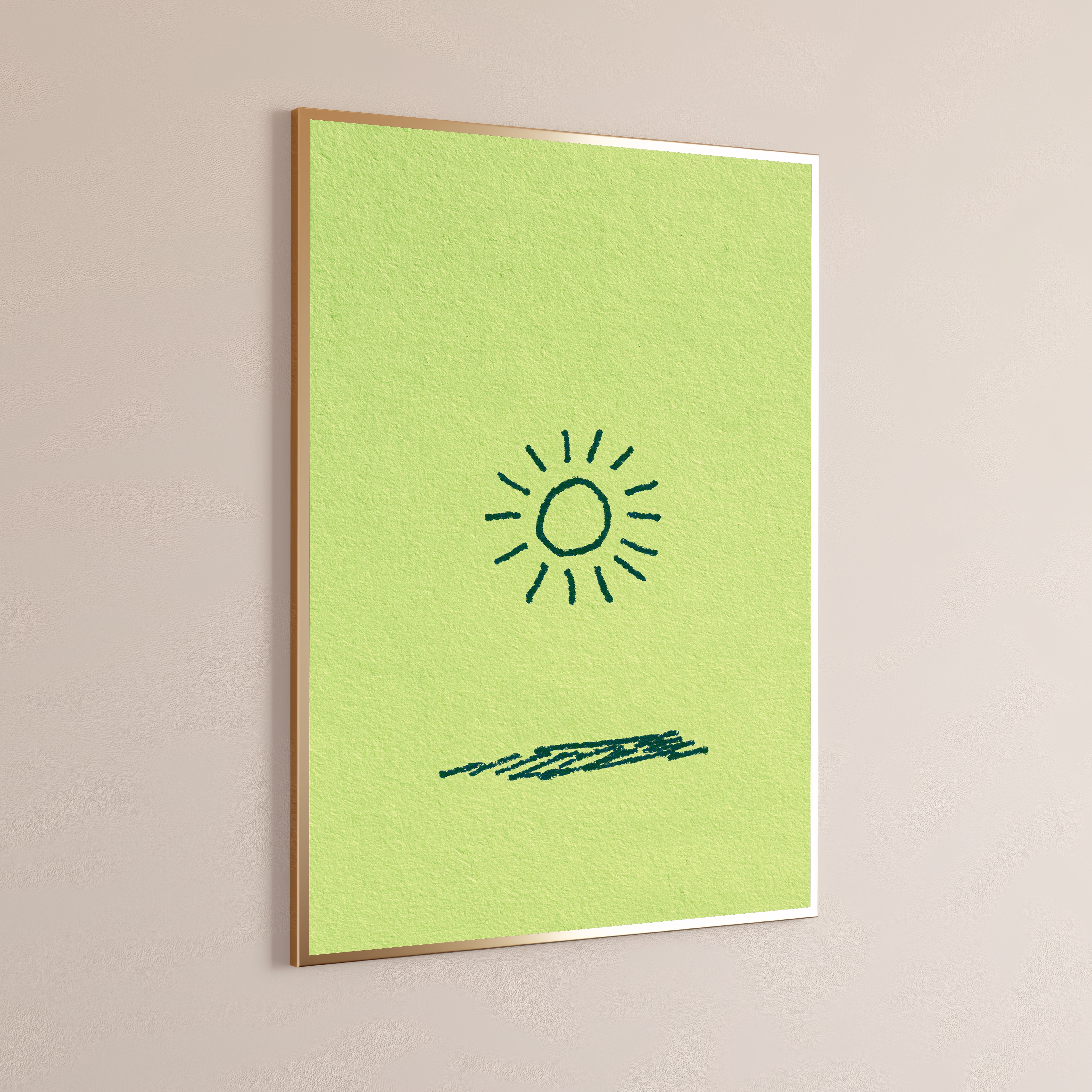 Minimalist Sun and Horizon Line Art Print