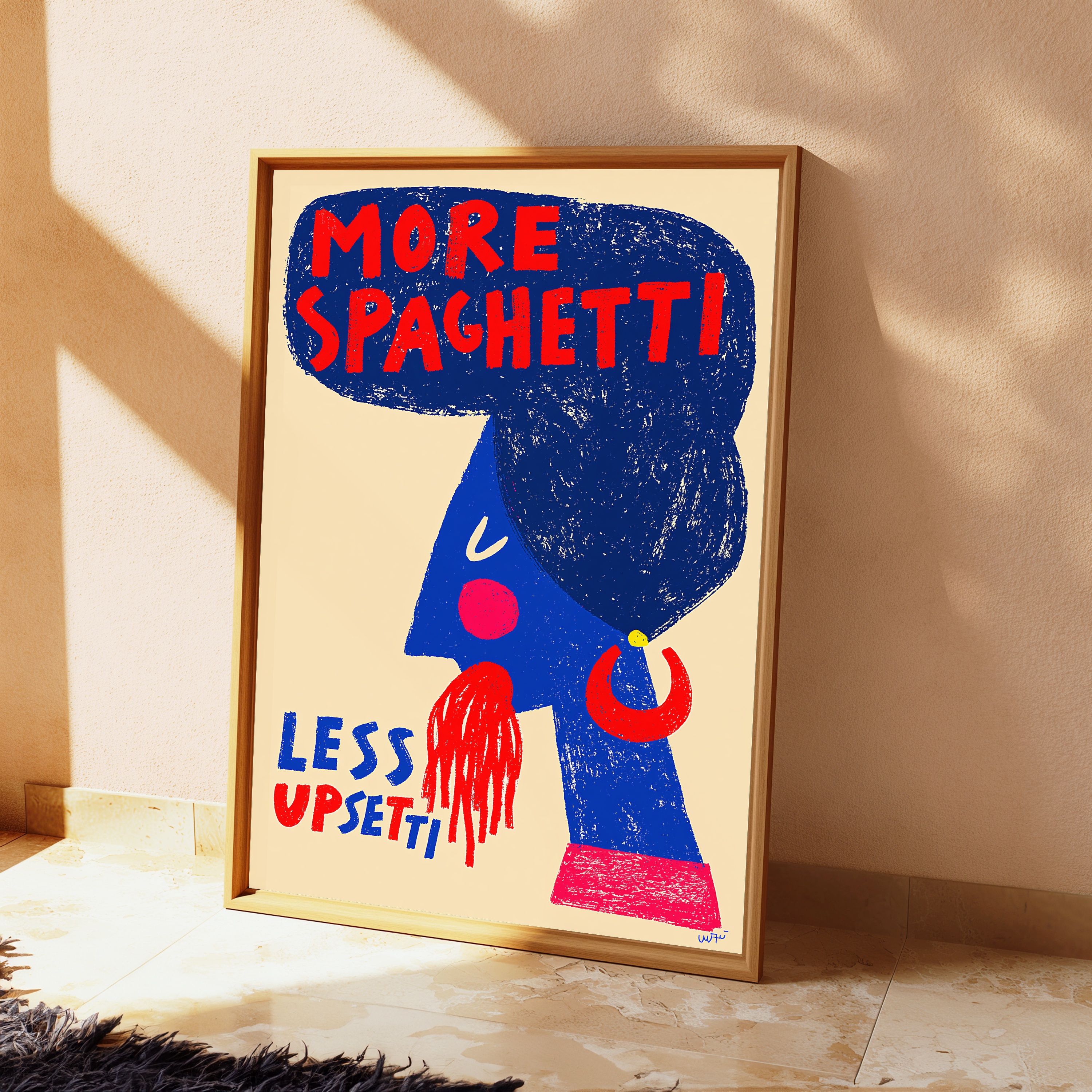 More Spaghetti Less Upset Pop Art Print view 2