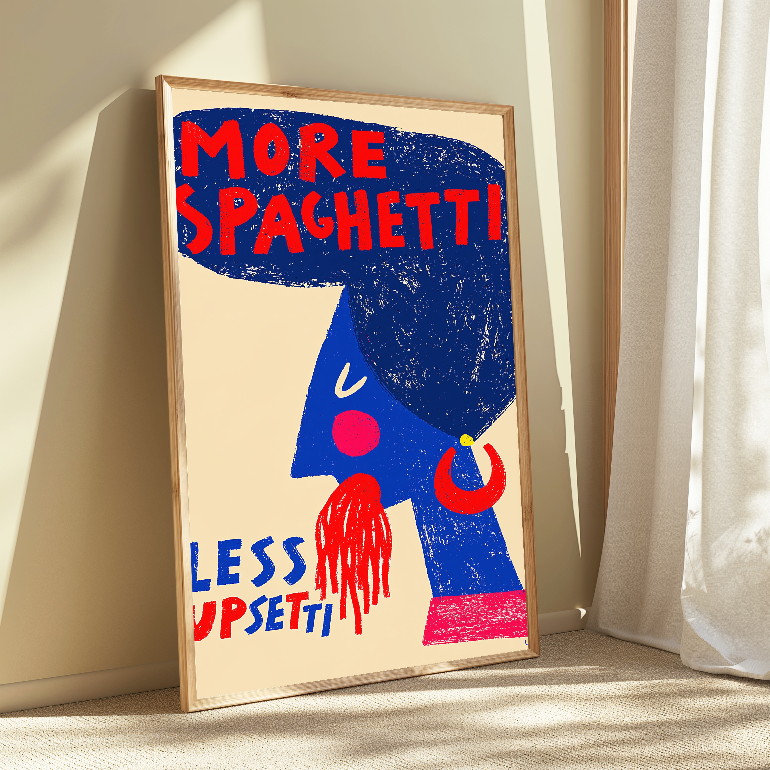 More Spaghetti Less Upset Pop Art Print view 3