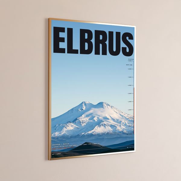 Elbrus Volcano Elevation Print