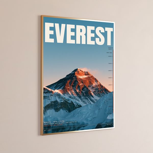 Mount Everest Elevation Travel Poster