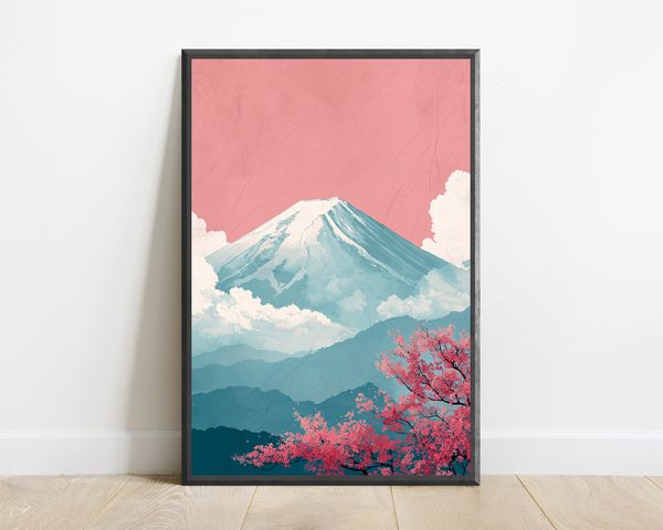 Mount Fuji Cherry Blossom Print