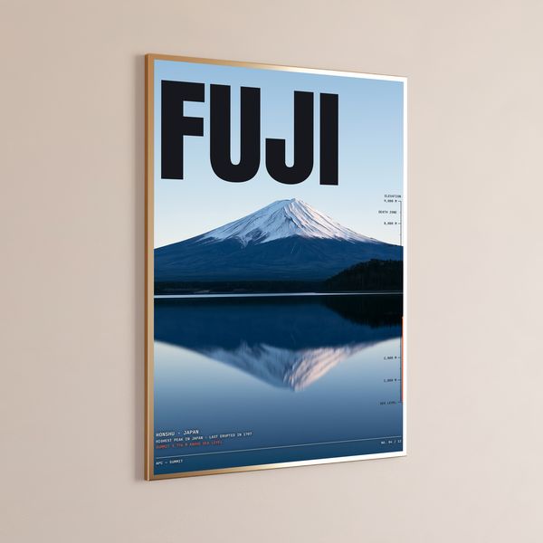 Mount Fuji Elevation Map Print