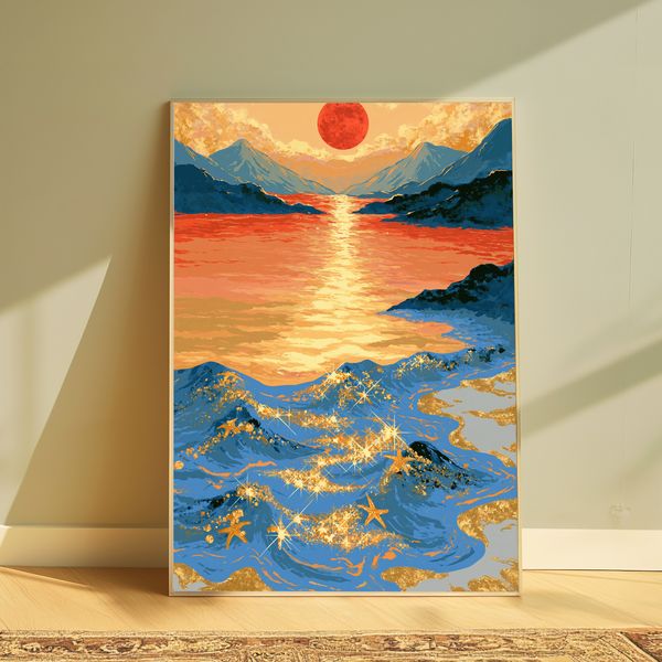 Minimalist Mountain Sunset Print
