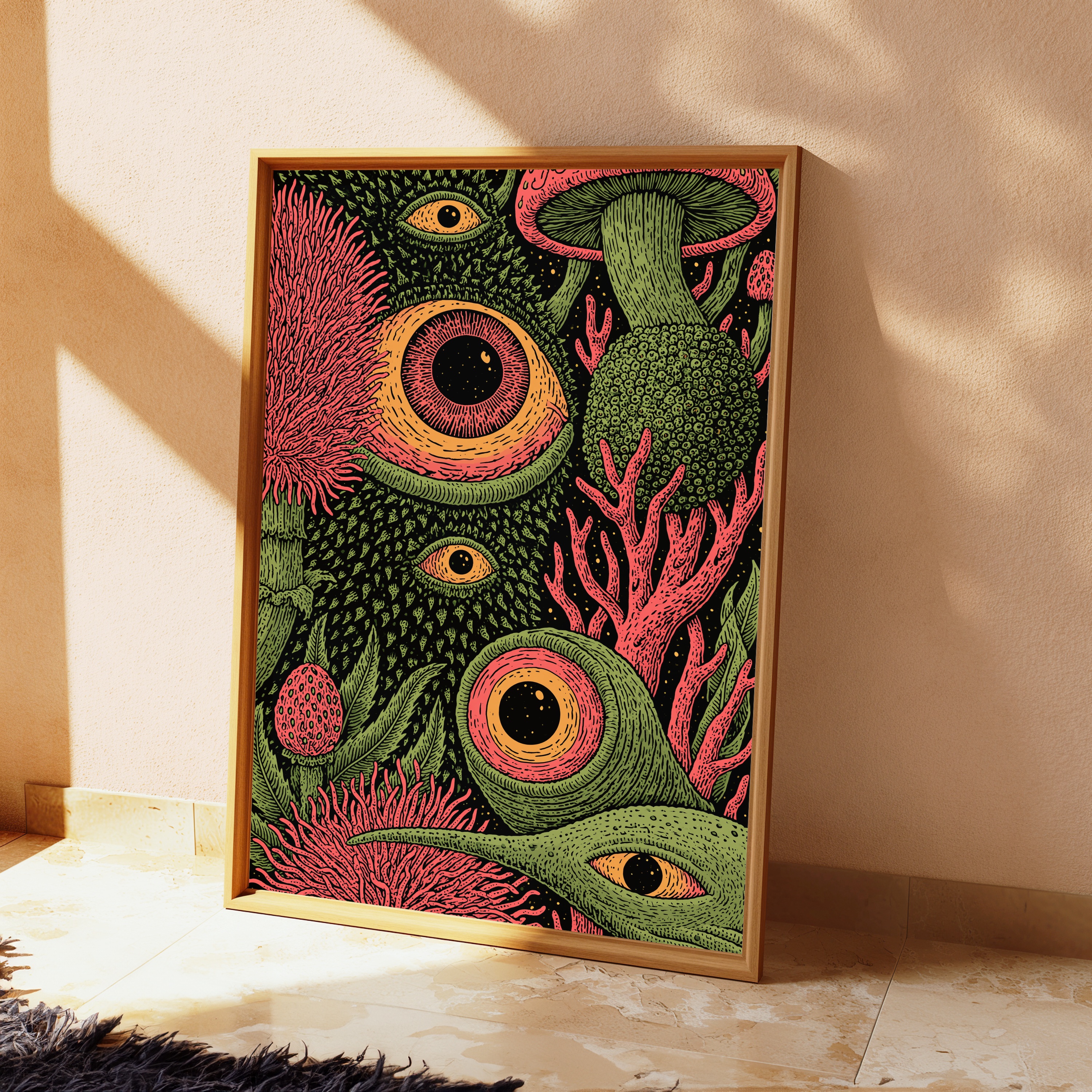 Mystical Creature Eyes Forest Pop Art Print view 2