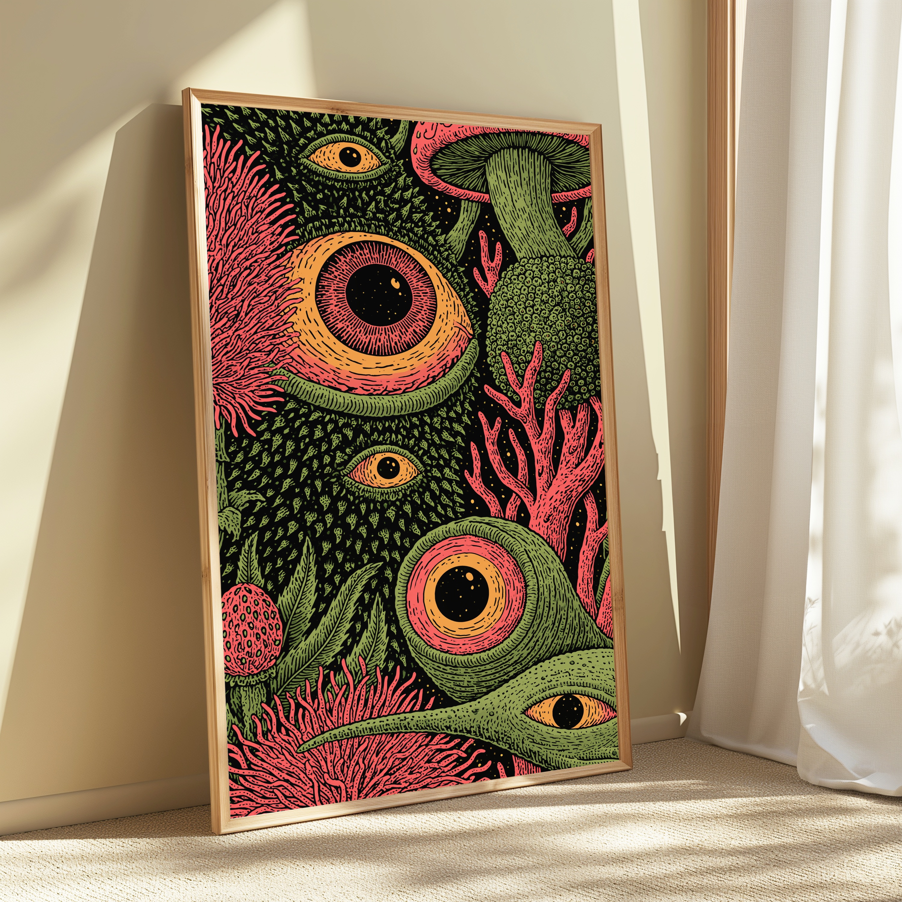Mystical Creature Eyes Forest Pop Art Print view 3