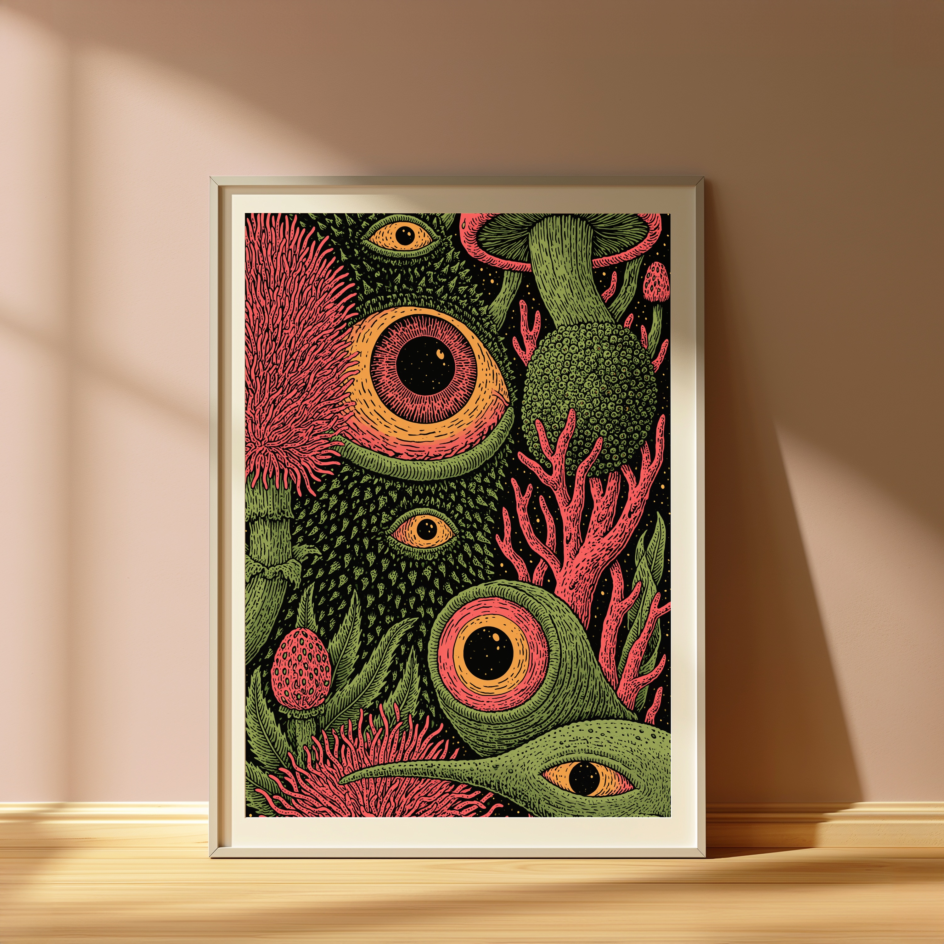 Mystical Creature Eyes Forest Pop Art Print view 4