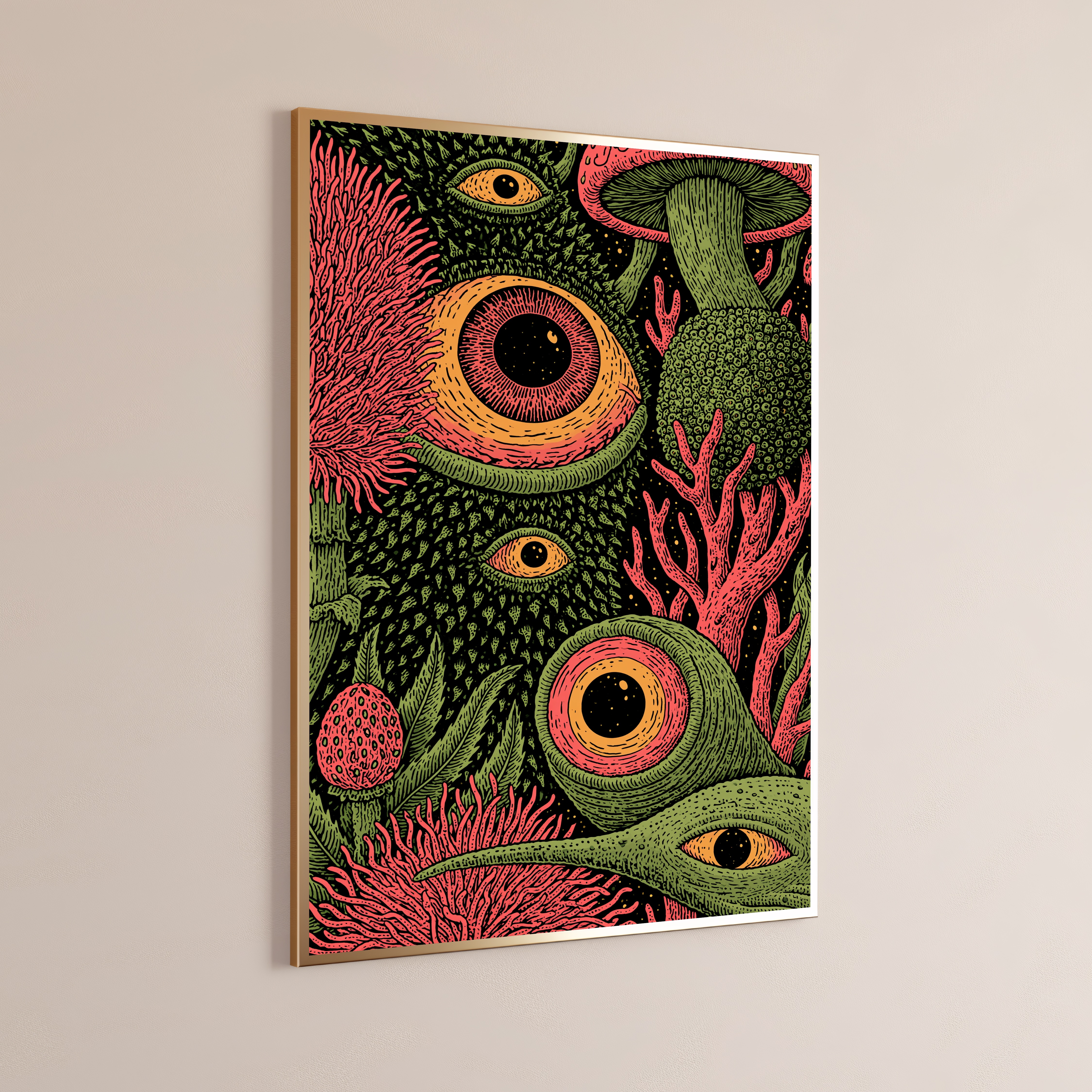 Mystical Creature Eyes Forest Pop Art Print