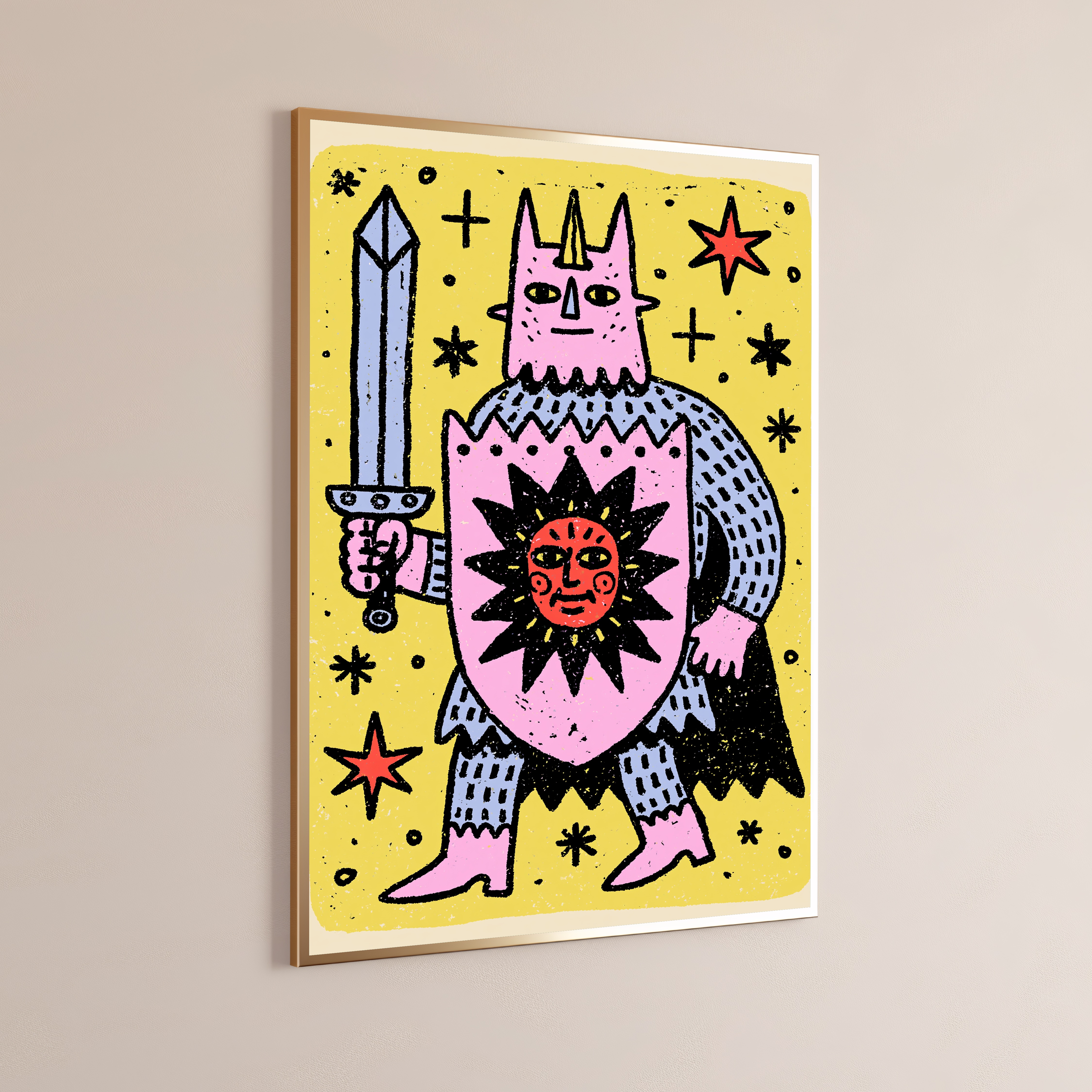 Mystical Demon Warrior Pop Art Print