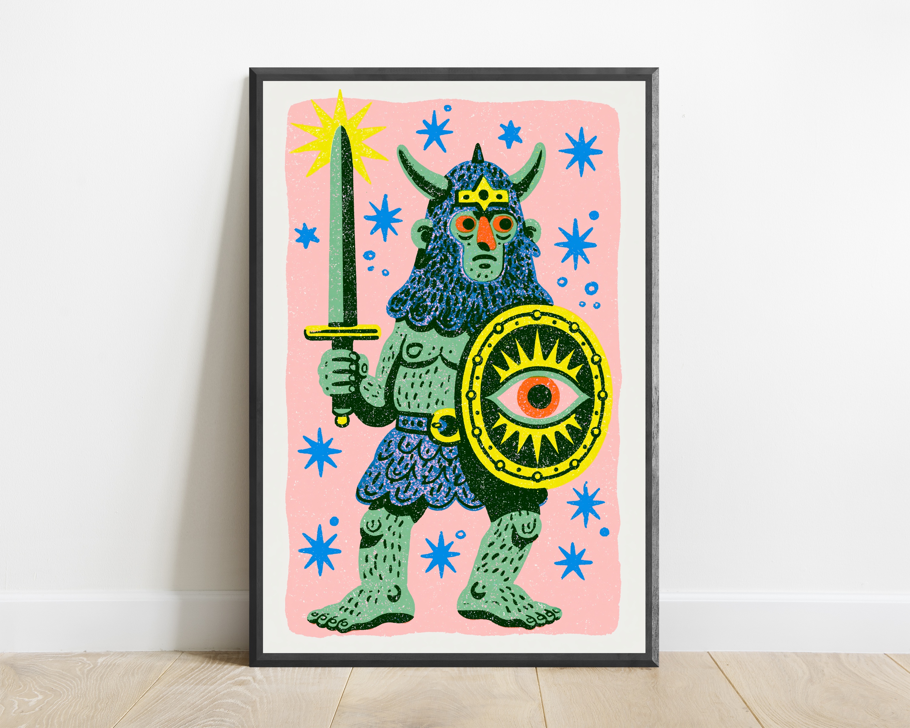 Mystical Demon Warrior Pop Art Print — view 1