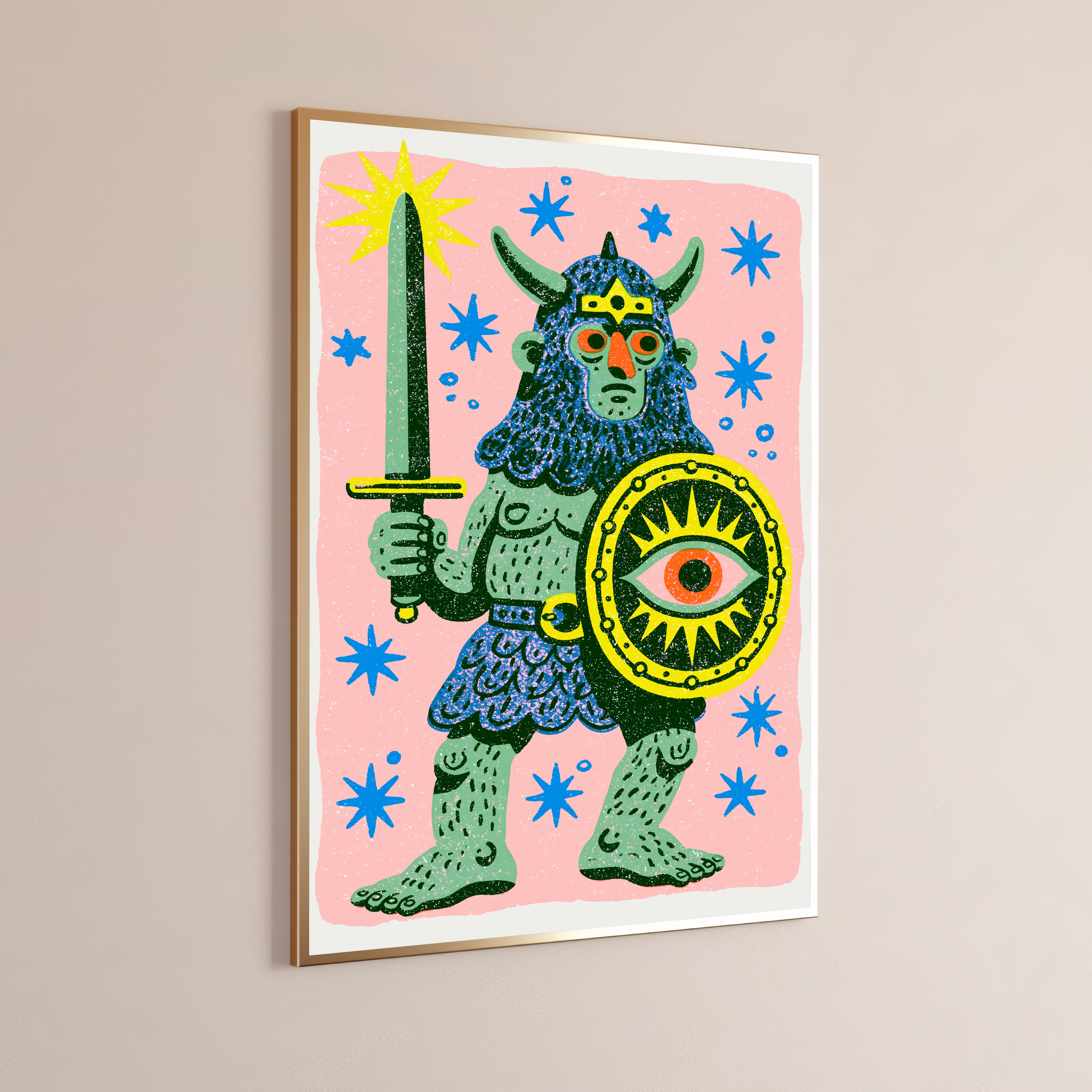 Mystical Demon Warrior Pop Art Print