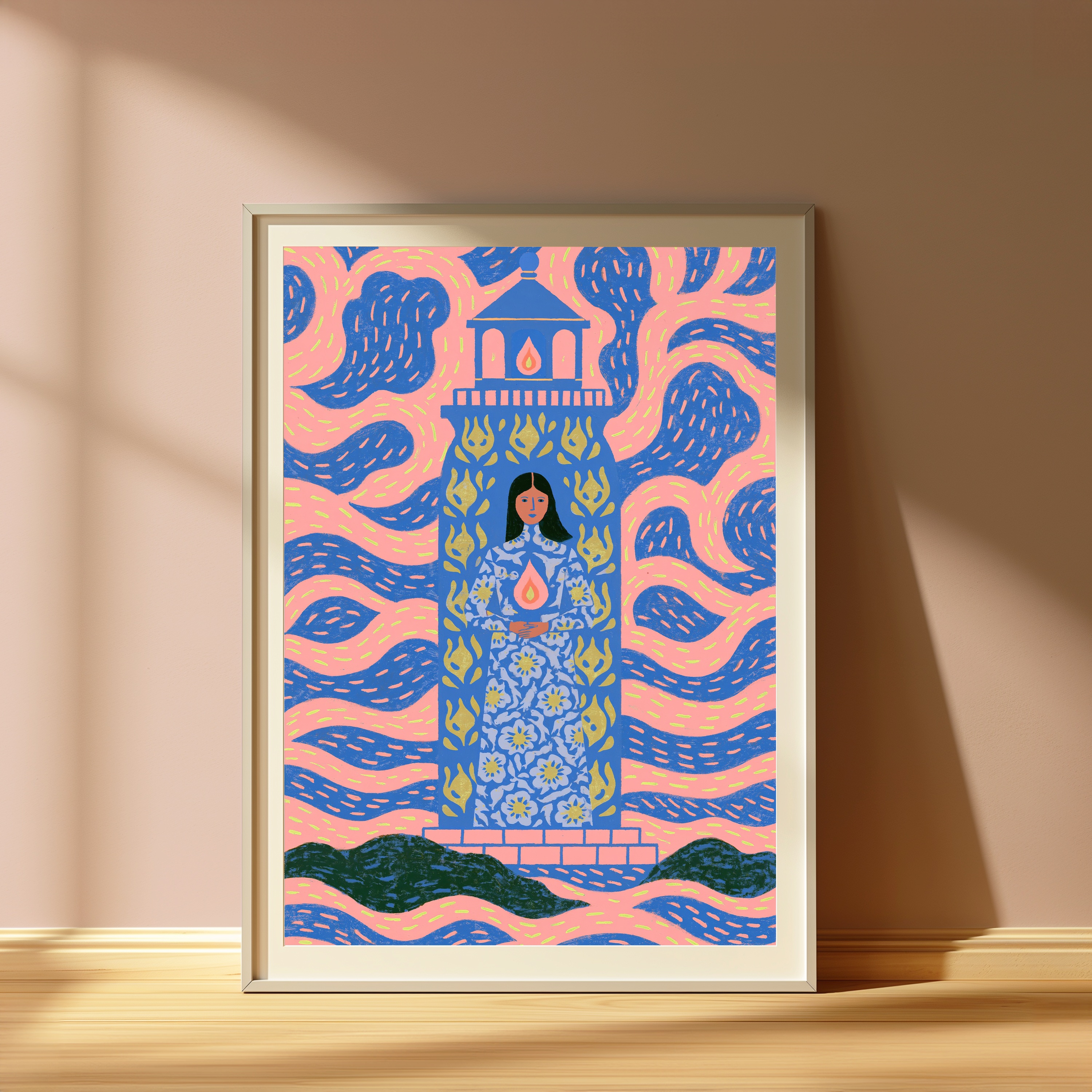 Mystical Tower Woman Thai Temple Pop Art view 4