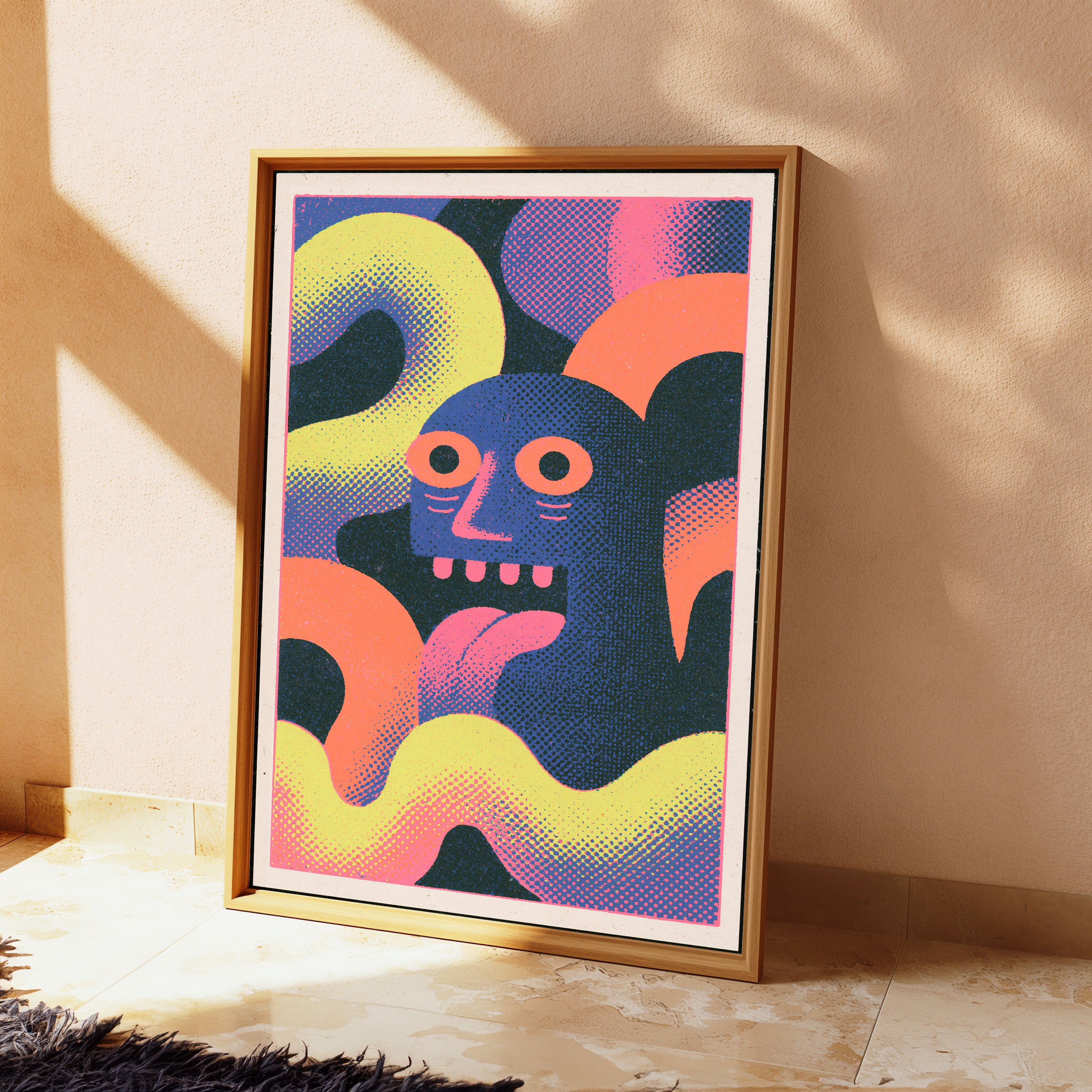 Neon Creature Pop Art Print view 2