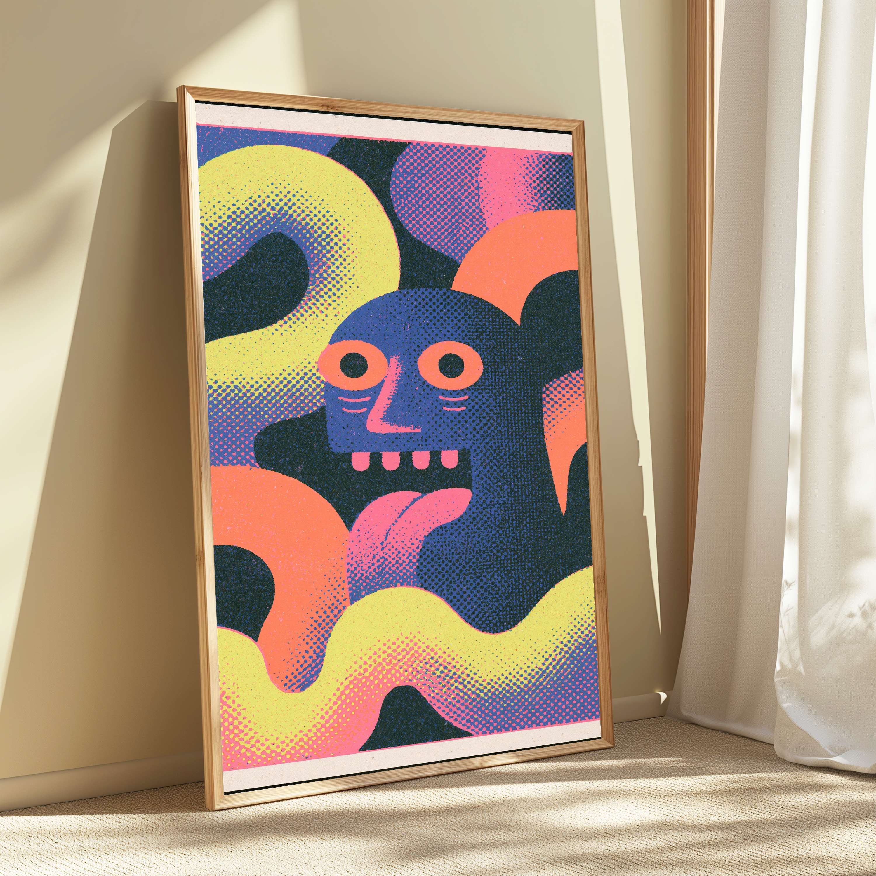 Neon Creature Pop Art Print view 3