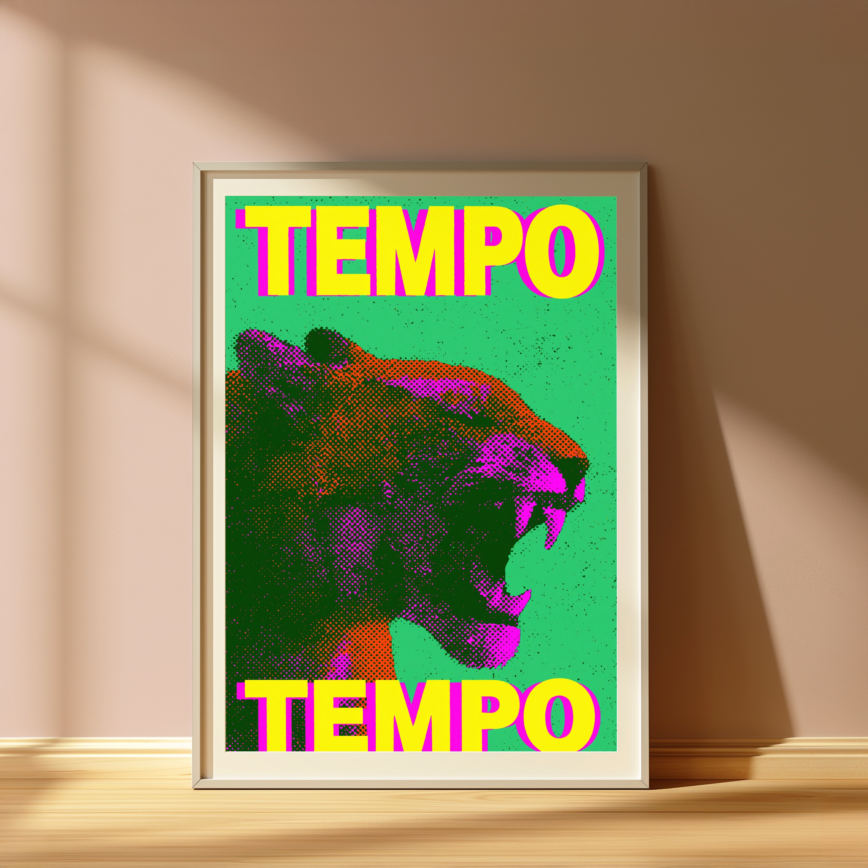 Neon Tempo Bull Pop Art Print view 4
