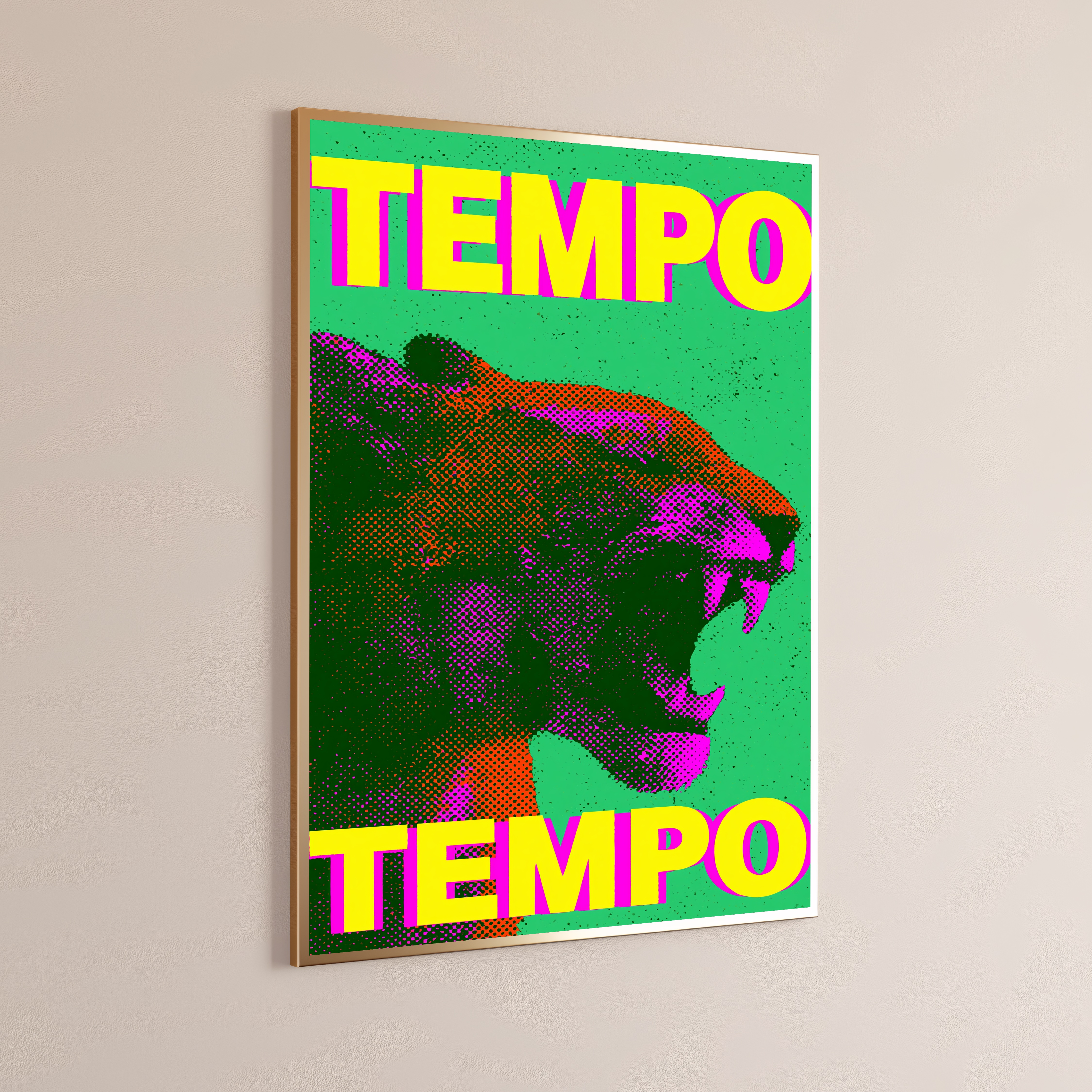 Neon Tempo Bull Pop Art Print
