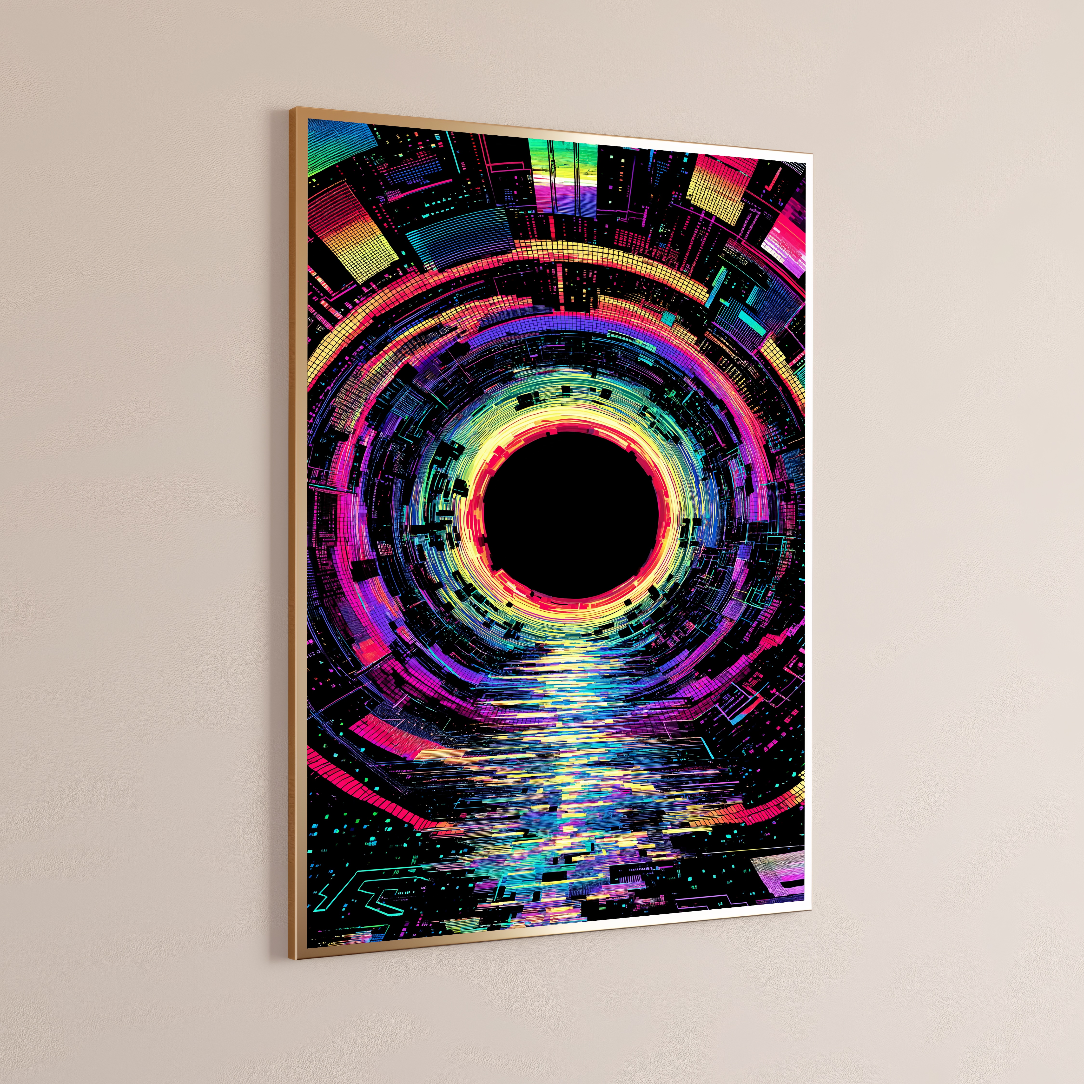 Neon Vortex Portal Print
